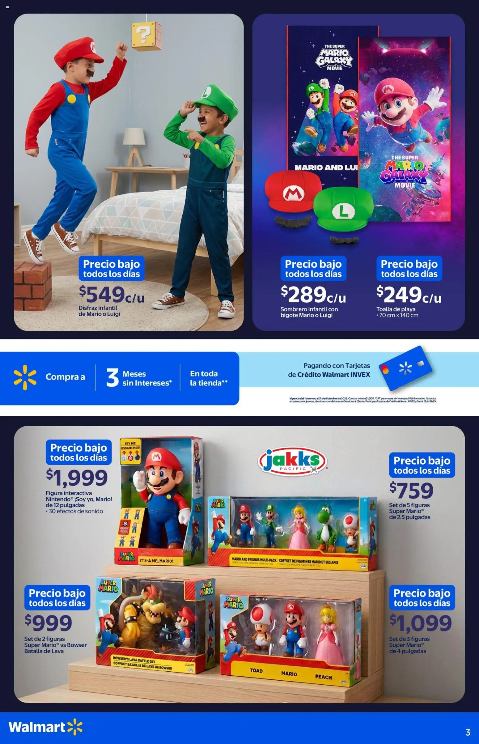 Nuevas ofertas de Walmart válidas en toda la República Mexicana desde el 11.03.2026. ¡Encuentra las mejores ofertas en Walmart folleto Mario Bros ! | Página: 3 | Productos: Sombrero, Toalla