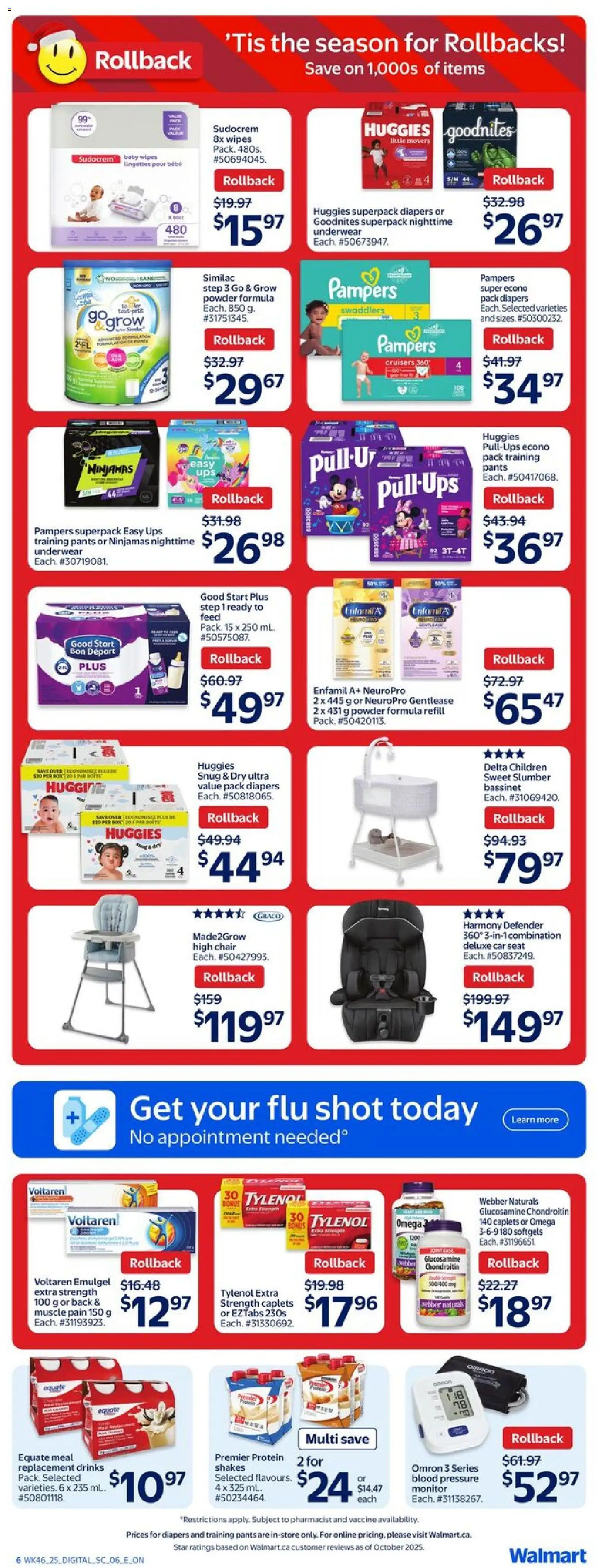 Walmart flyer valid from 11.12.2025 | Page: 9 | Products: Powder, Chair, Pants, Underwear