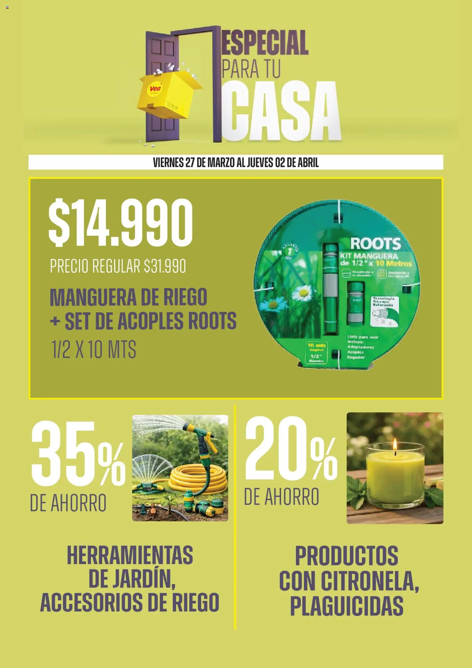 Vea - Ofertas especial para tu casa │ válido desde el 27.03.2026 | Página: 6 | Productos: Manguera, Regador