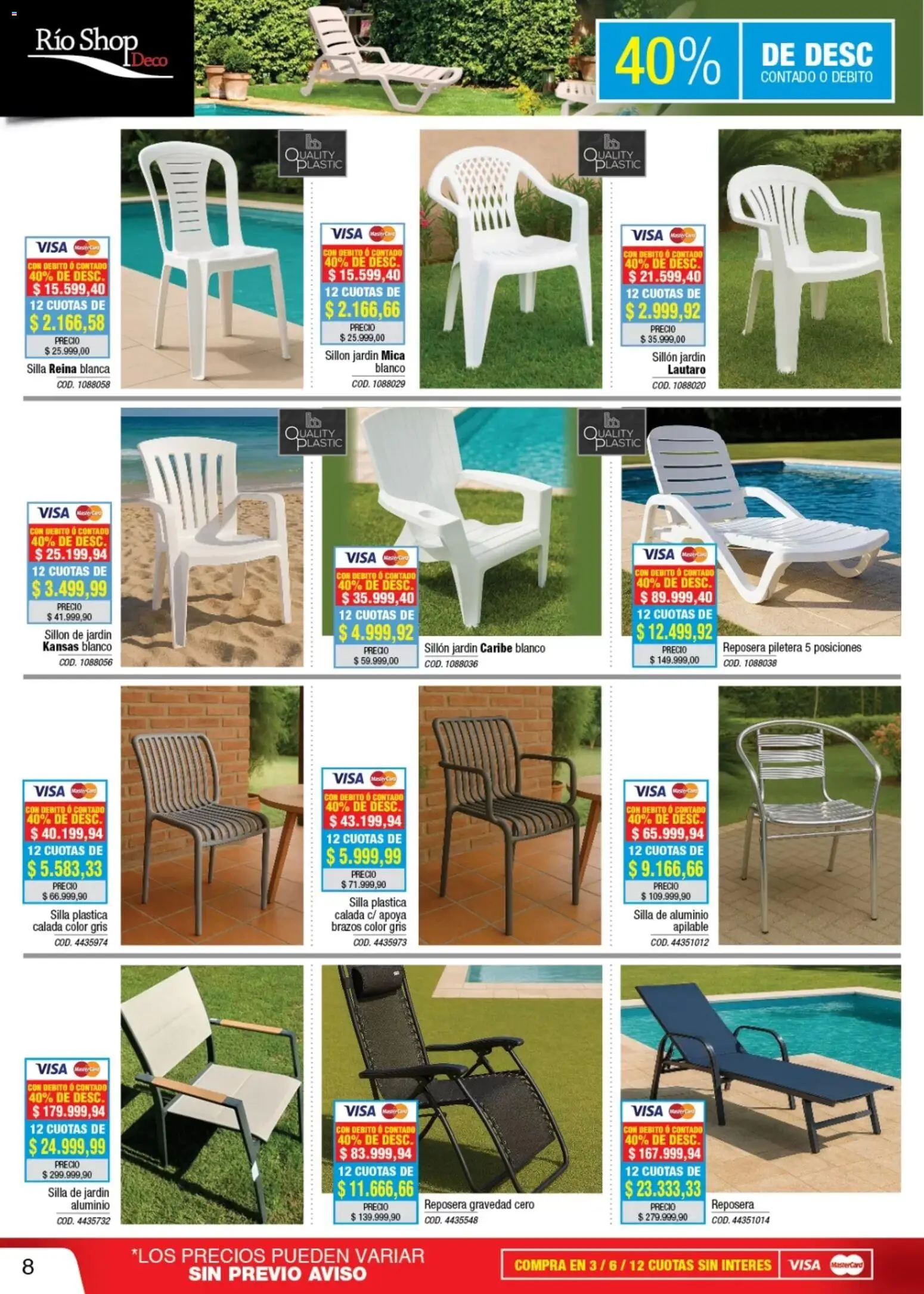 Río Shop Deco catálogo │ válido desde el 01.01.2026 | Página: 8 | Productos: Reposera, Sillón, Silla