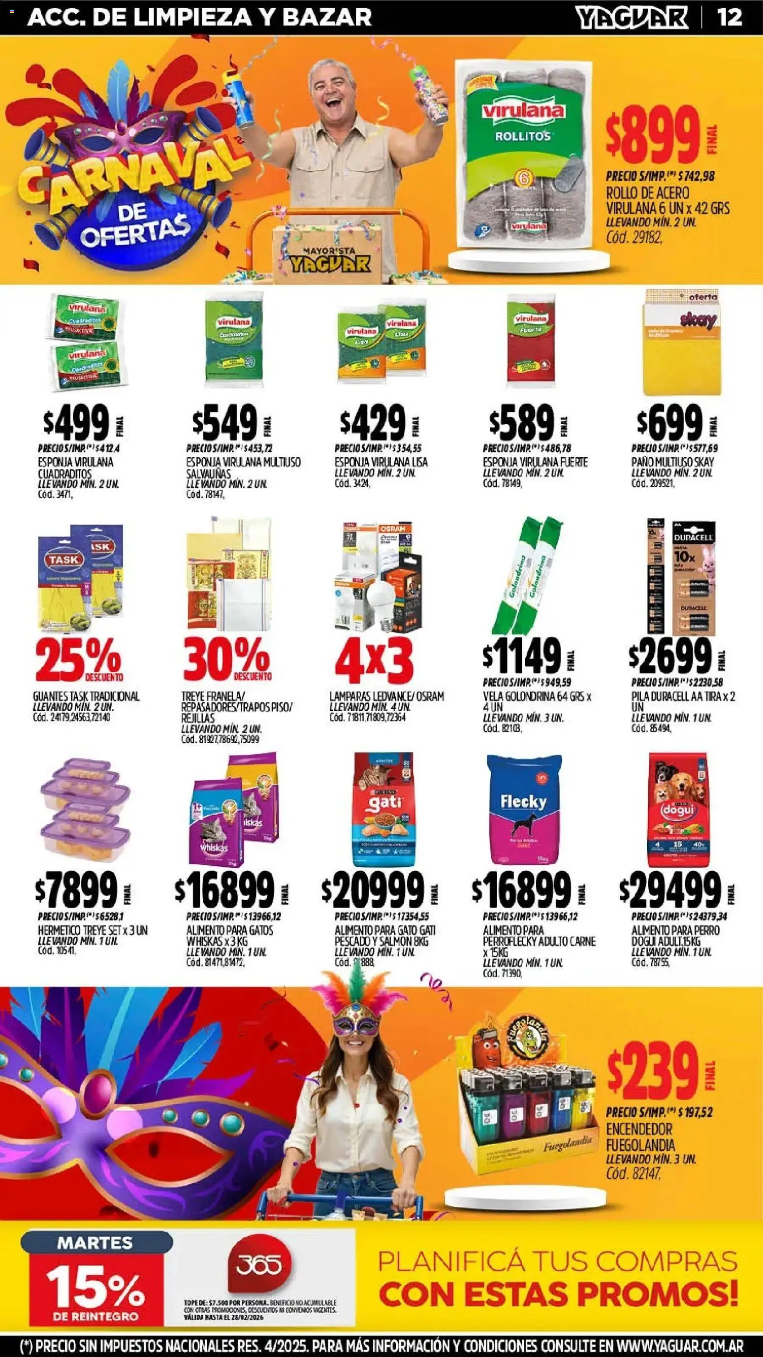 Yaguar - Oferta Semanal Chaco │ válido desde el 16.02.2026 | Página: 11 | Productos: Pila, Encendedor, Pescado, Guantes