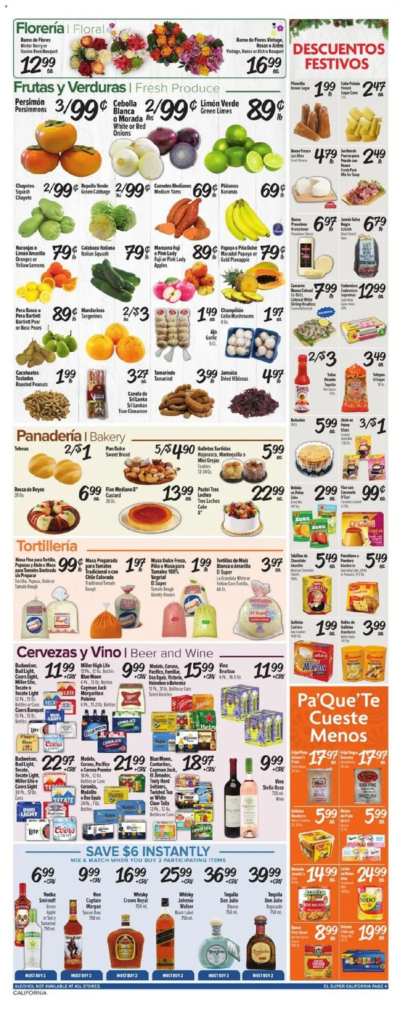 El Super Weekly Ad - CA - valid from 03.12.2025 | Page: 4 | Products: Bakery, Corn, Squash, Apples