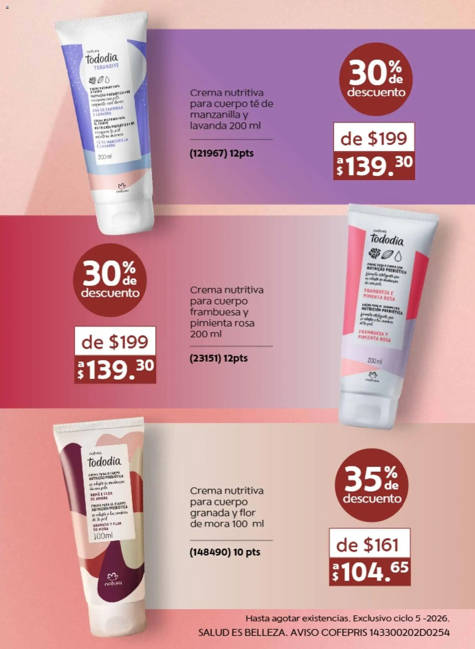 Nuevas ofertas de Natura válidas en toda la República Mexicana desde el 13.03.2026. ¡Encuentra las mejores ofertas en Natura promociones 5 2026! | Página: 5 | Productos: Crema, Pimienta, Té