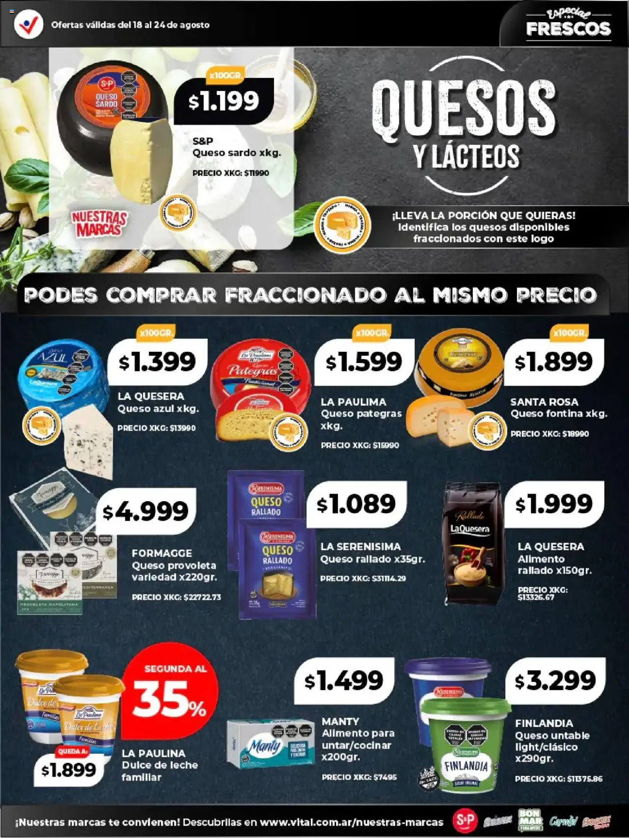 Vital - Especial frescos │ válido desde el 18.08.2025 | Página: 3 | Productos: Dulce de leche, Leche, Queso, Té