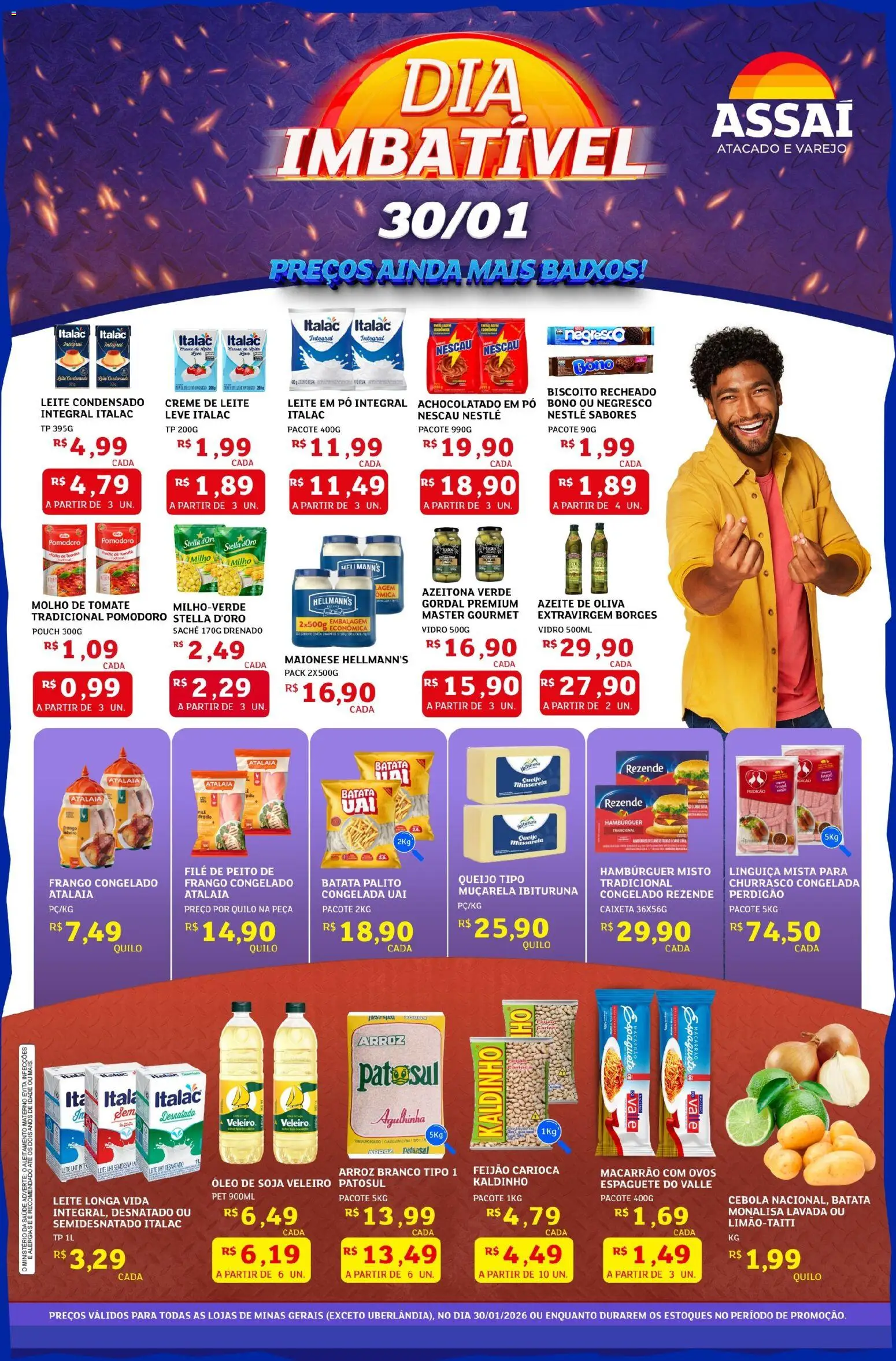 Assaí Atacadista Folheto - válido de 30.01.2026 | Página: 1 | Produtos: Nescau, Molho de tomate, Creme, Creme de leite
