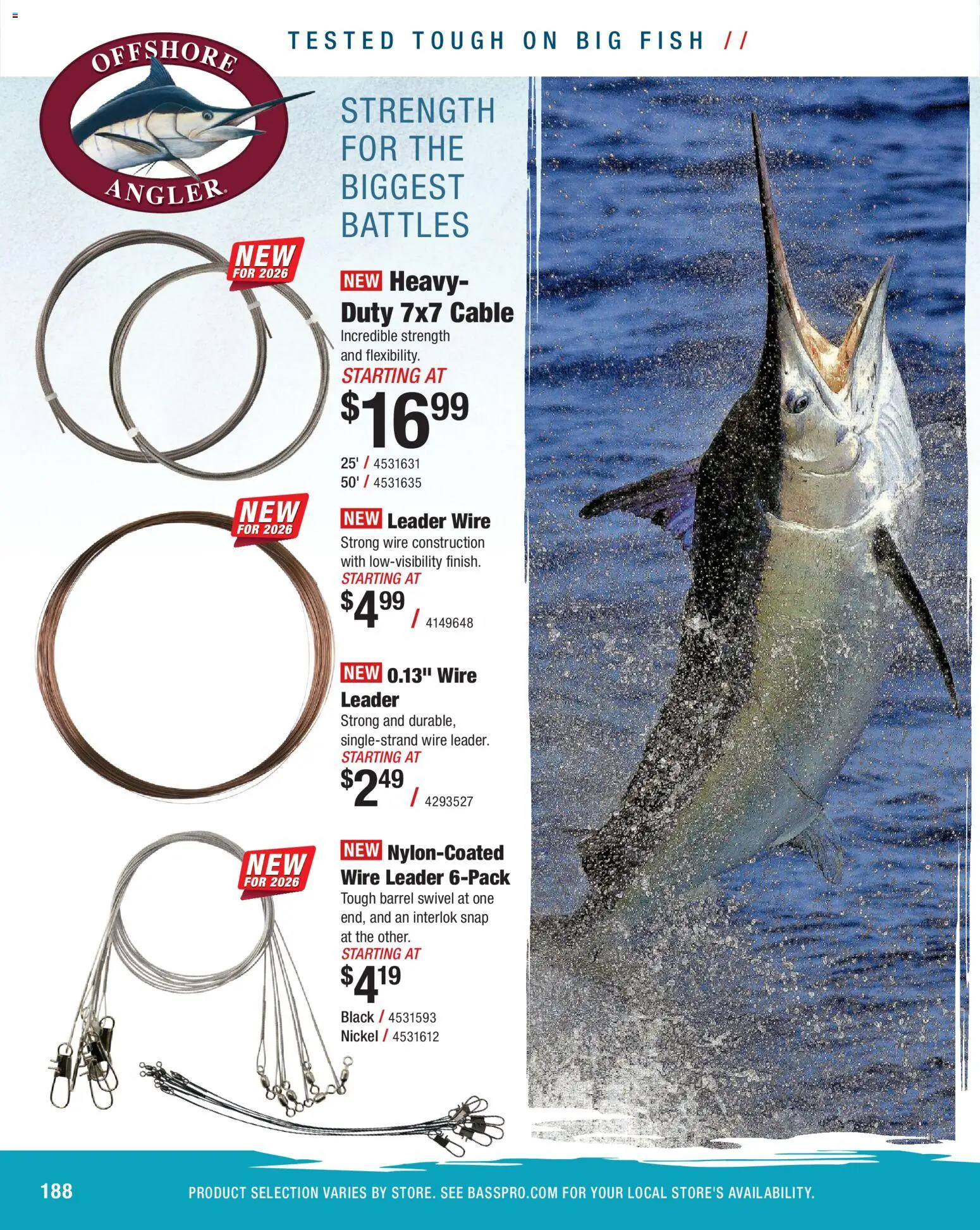 Cabela's Saltwater Specialist 26 - valid from 15.12.2025 | Page: 188 | Products: Swivel, Wire, Fish, Cable