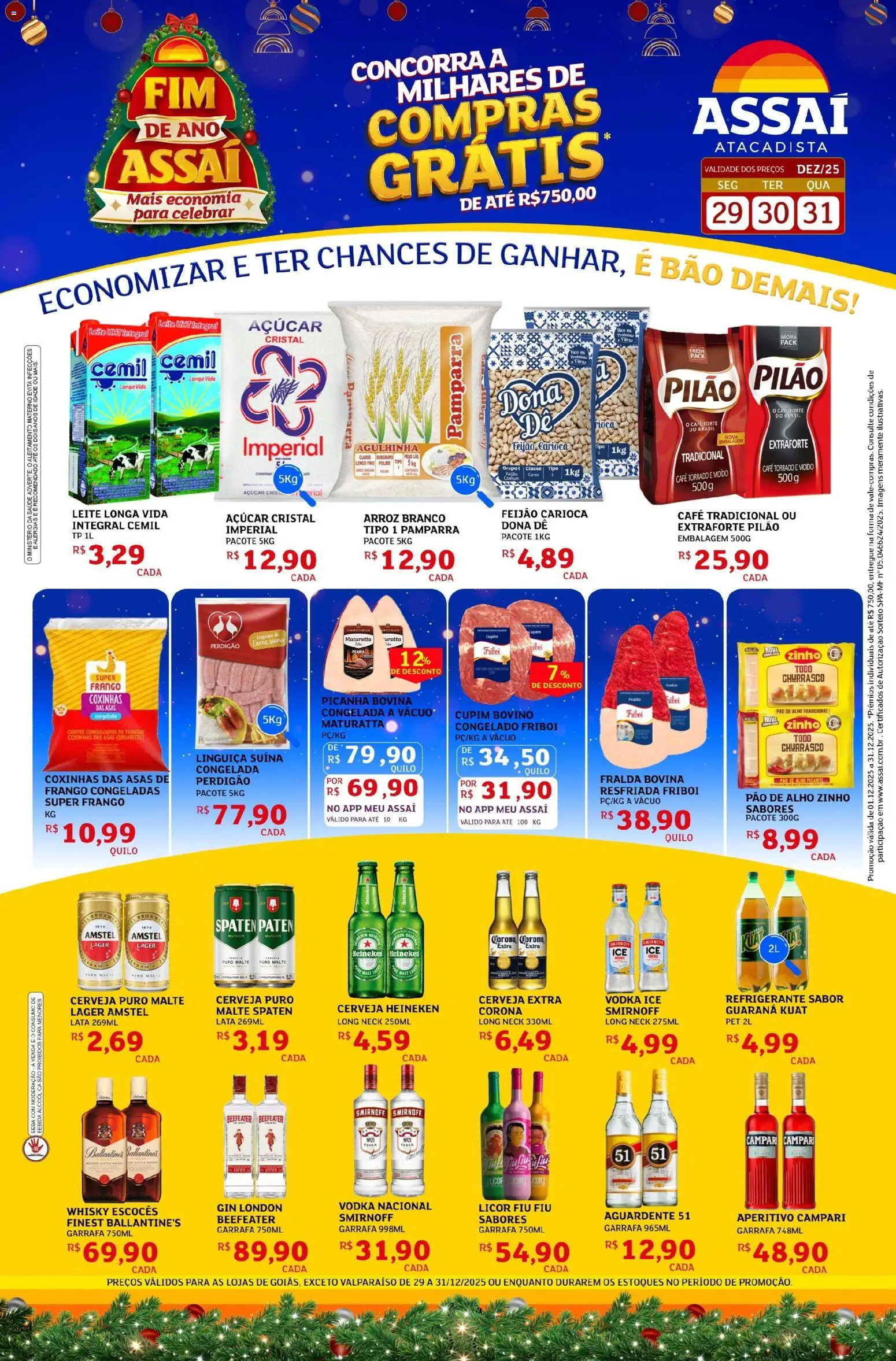 Assaí Atacadista Folheto - válido de 29.12.2025 | Página: 1 | Produtos: Licor, Pão, Cerveja, Vodka