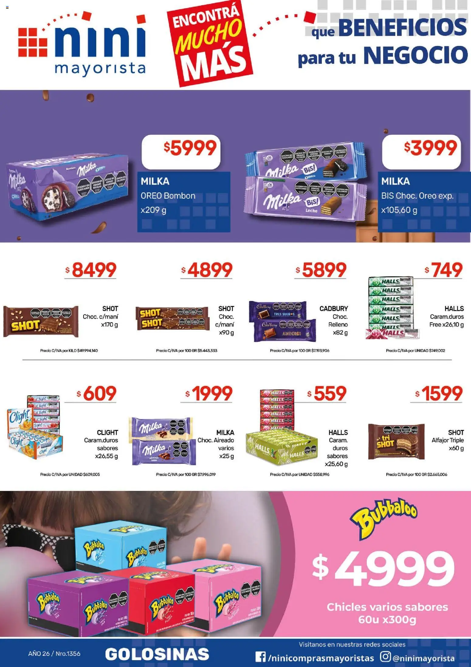NINI Mayorista ofertas │ válido desde el 20.04.2026 | Página: 32 | Productos: Chicles, Leche, Alfajor, Golosinas