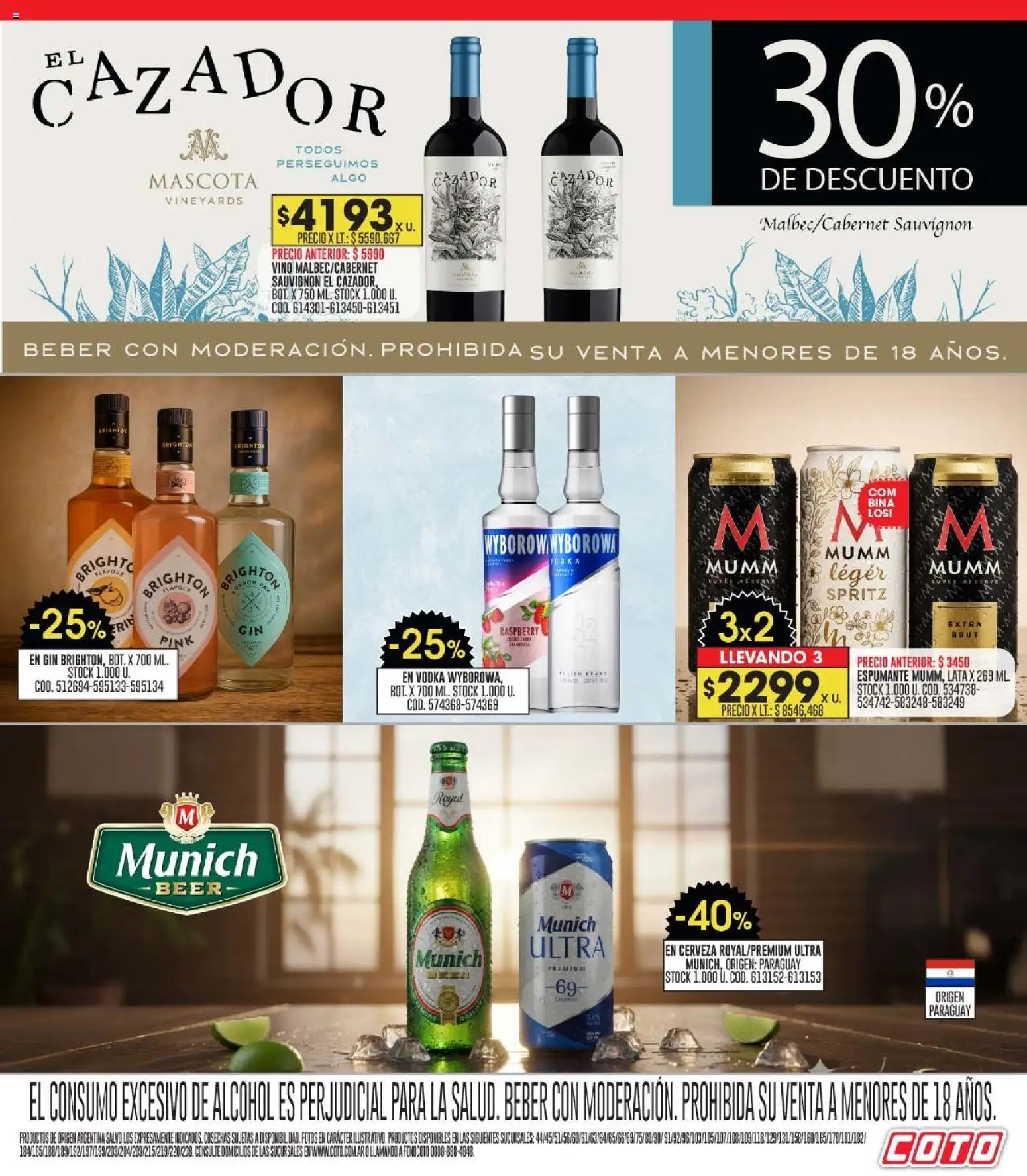 Coto - Ofertas │ válido desde el 24.11.2025 | Página: 15 | Productos: Vodka, Gin, Vino, Cerveza