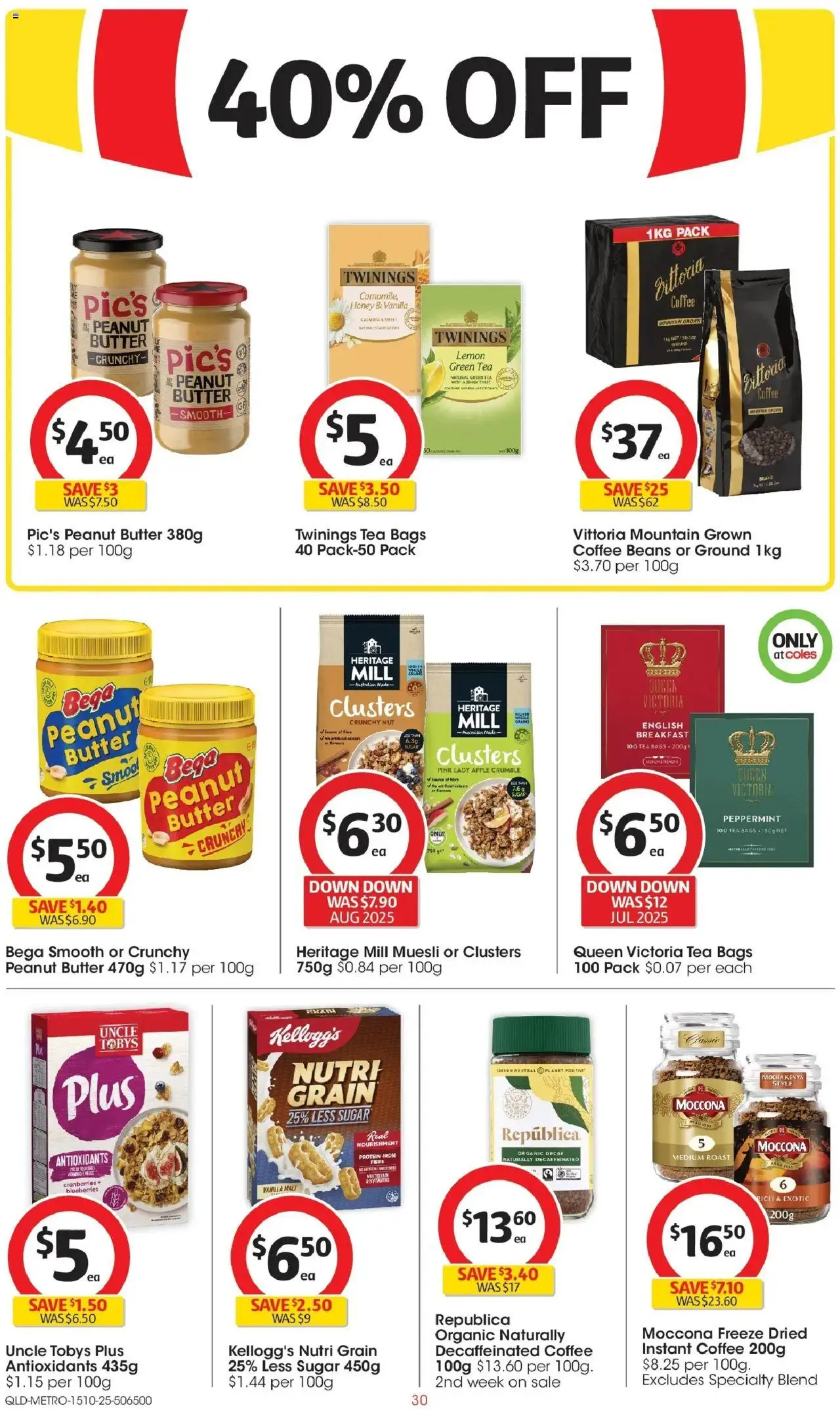 Coles catalogue - valid from 15.10.2025 | Page: 30 | Products: Butter, Honey, Blueberries, Moccona