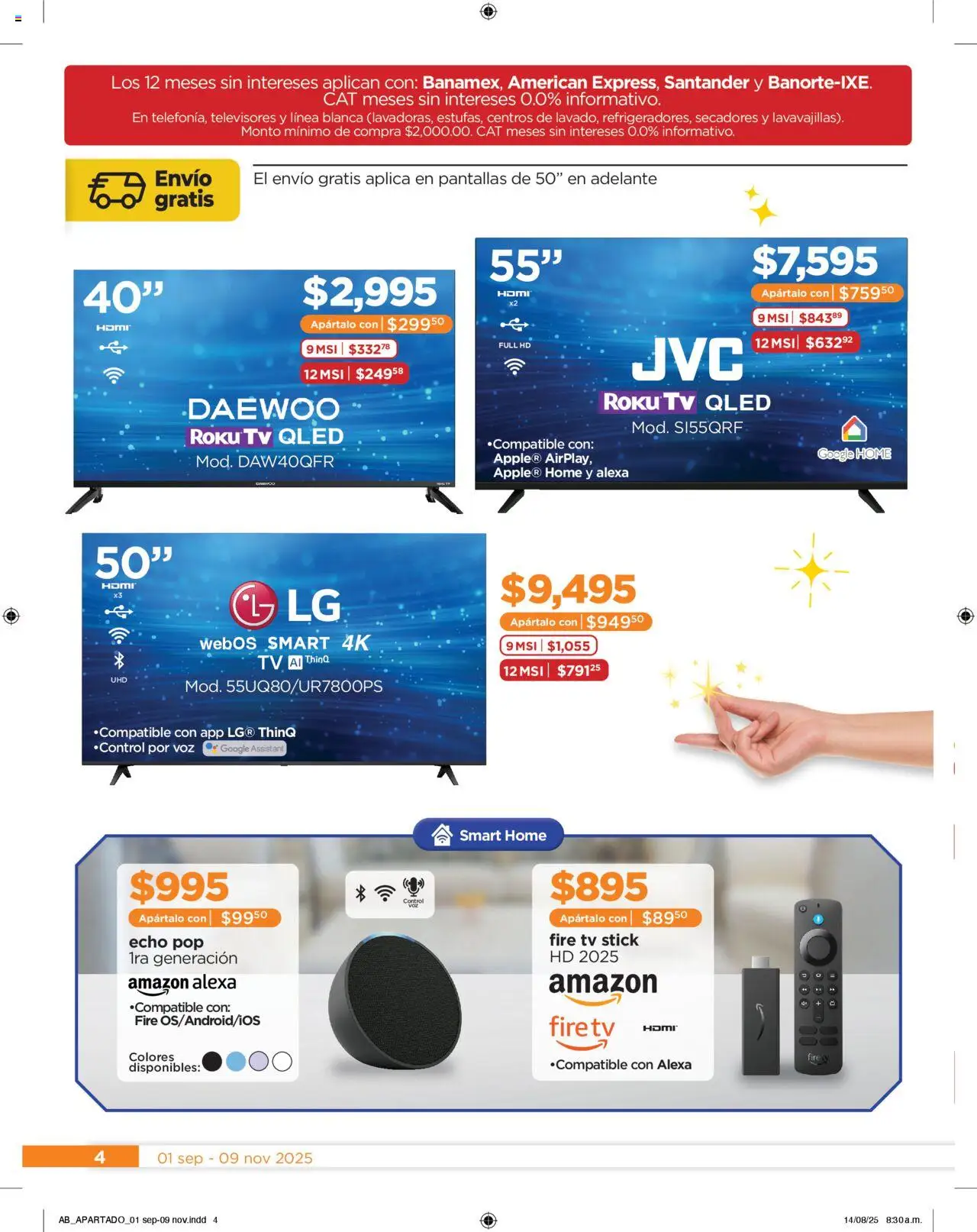Nuevas ofertas de Chedraui válidas en toda la República Mexicana desde el 01.09.2025. ¡Encuentra las mejores ofertas en Chedraui - Promociones Cumplir Tus Deseos! | Página: 4 | Productos: Pantallas