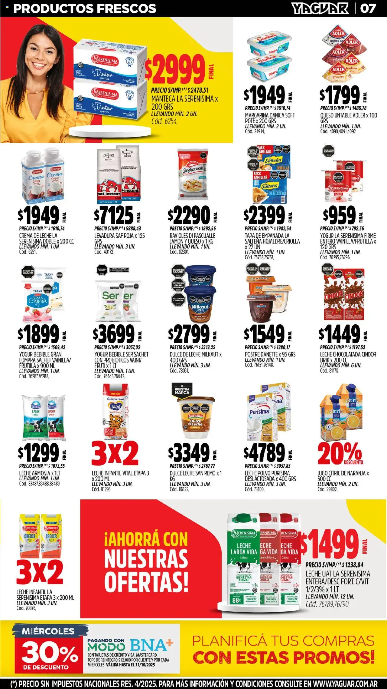 Yaguar - Córdoba │ válido desde el 13.10.2025 | Página: 7 | Productos: Polvo, Dulce de leche, Leche, Chocolatada