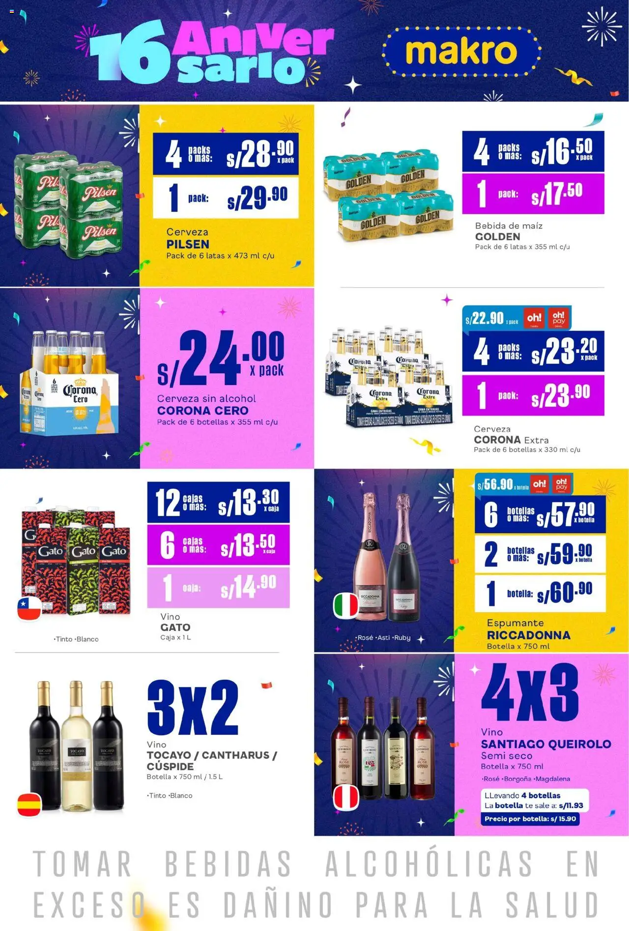 Catálogo Makro válido desde 17.07.2025 | Página: 16 | Productos: Caja, Vino, Cerveza, Té