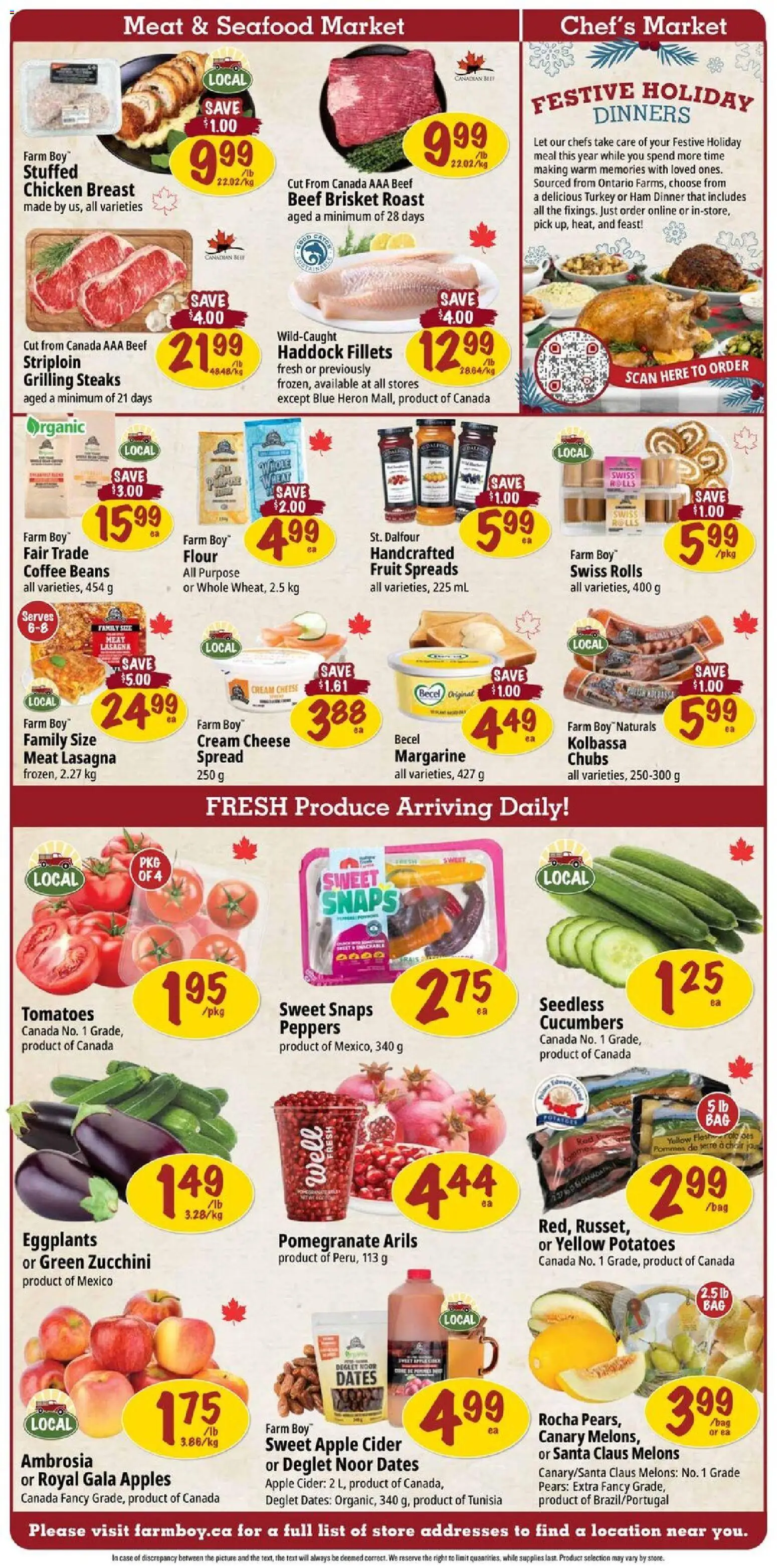 Farm Boy flyer valid from 04.12.2025 | Page: 2 | Products: Beef, Potatoes, Coffee, Tomatoes