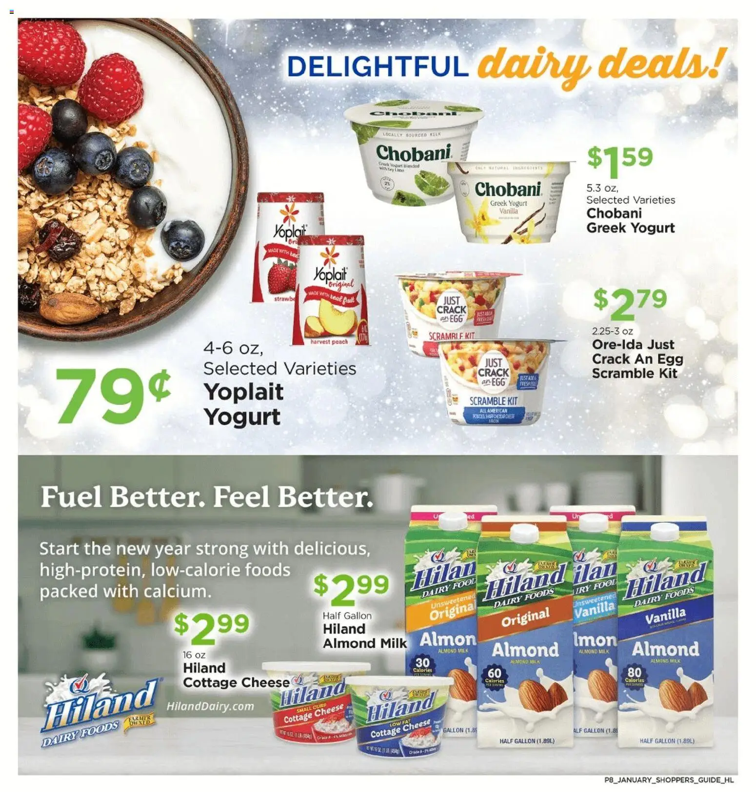 Homeland Bring Savings Home Shopper's Guide - valid from 01.01.2026 | Page: 8 | Products: Milk, Cheese, Yogurt, Cottage cheese