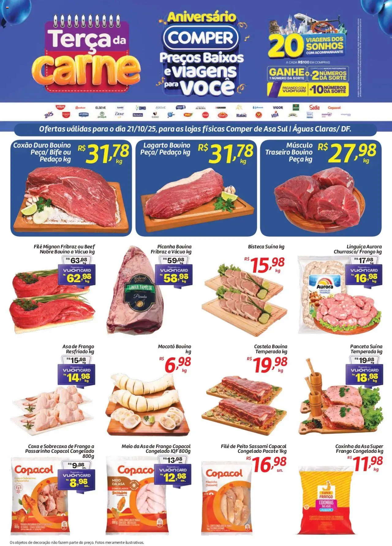 Comper Folheto - válido de 21.10.2025 | Página: 1 | Produtos: Linguiça, Filé mignon, Carne, Dove