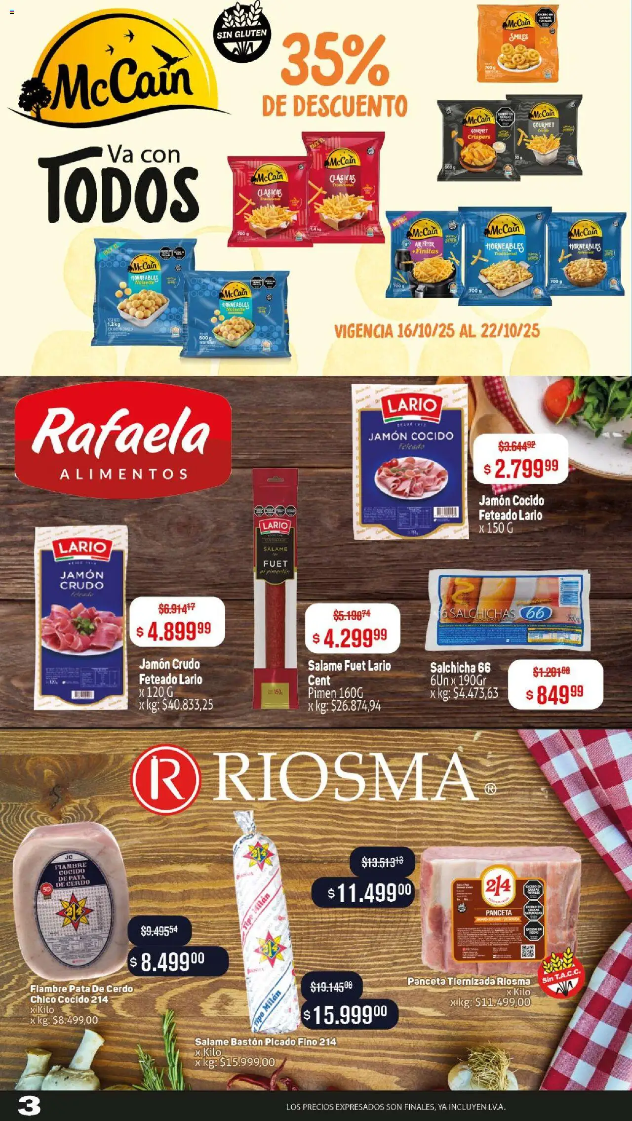 Makro ofertas │ válido desde el 16.10.2025 | Página: 3 | Productos: Jamón crudo, Salchicha, Jamón, Salame