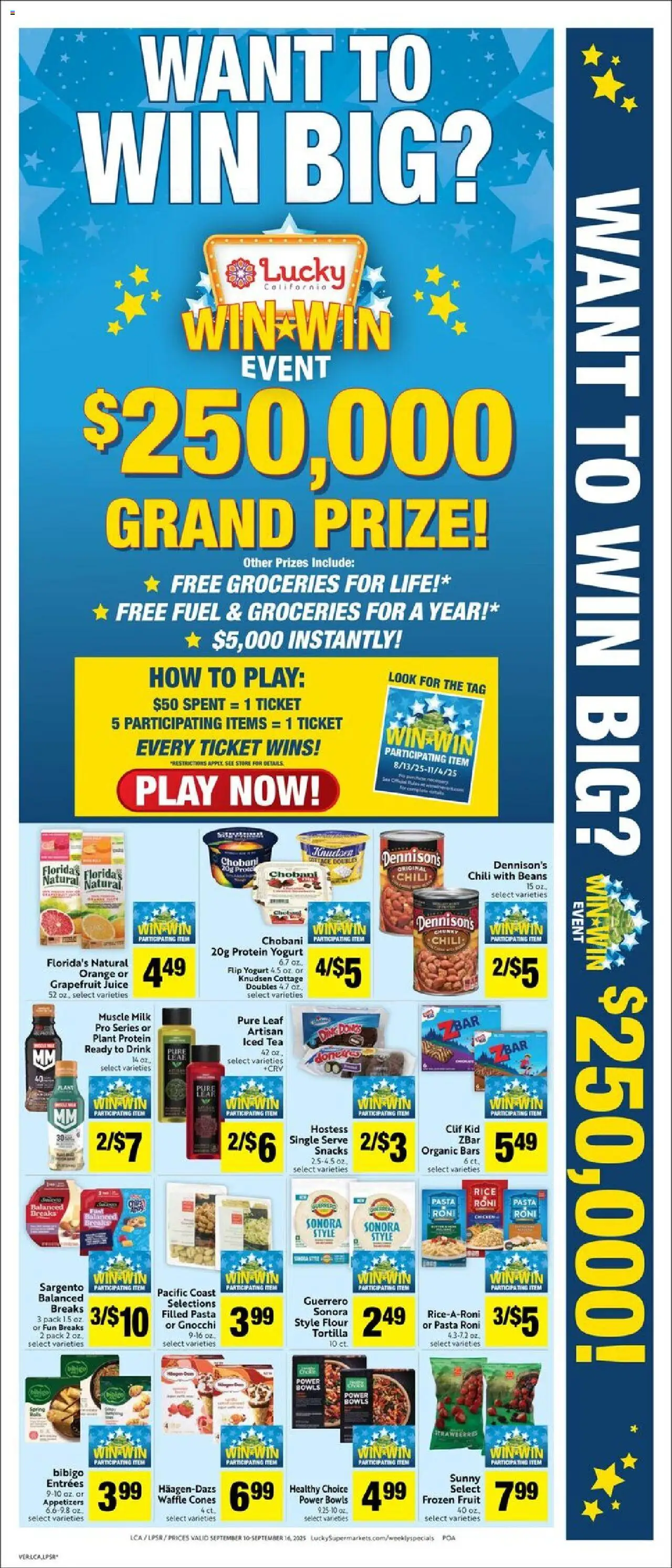 Lucky Supermarkets Weekly Ad - valid from 10.09.2025 | Page: 3 | Products: Milk, Rice, Pasta, Grapefruit