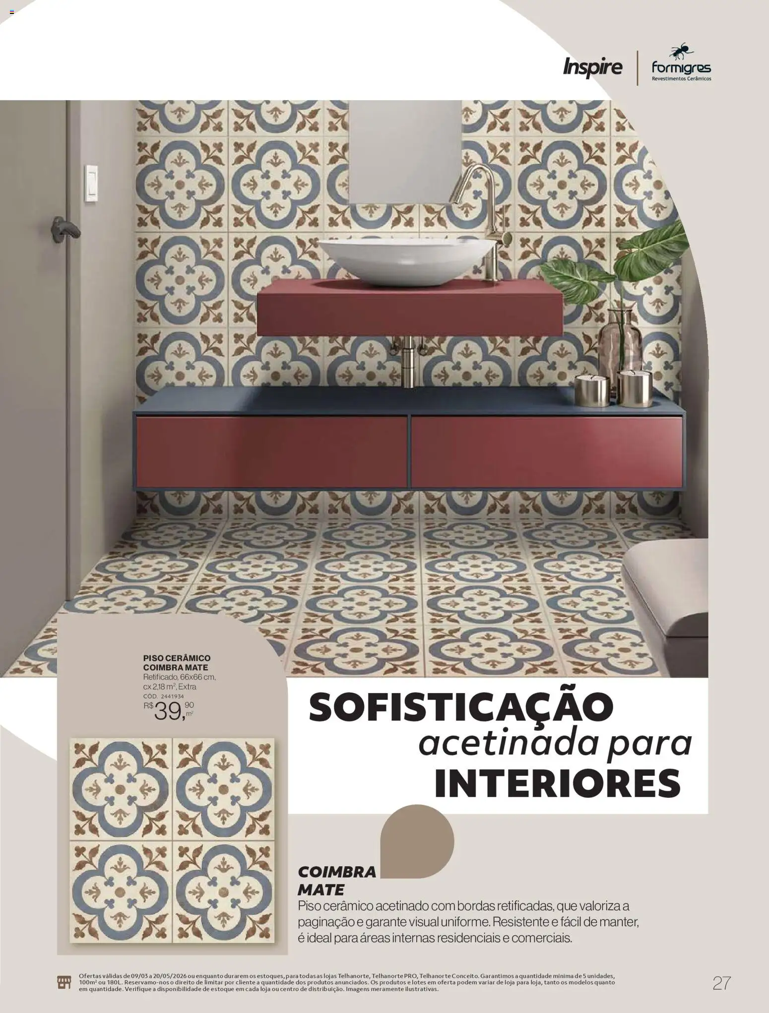 Telhanorte Folheto - válido de 09.03.2026 | Página: 27 | Produtos: Piso, Piso cerâmico