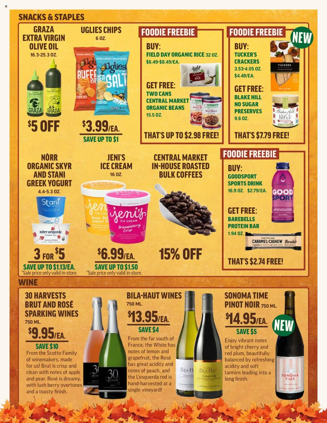 Central Market Weekly Ad - valid from 15.10.2025 | Page: 3 | Products: Yogurt, Oil, Cream, Ice cream