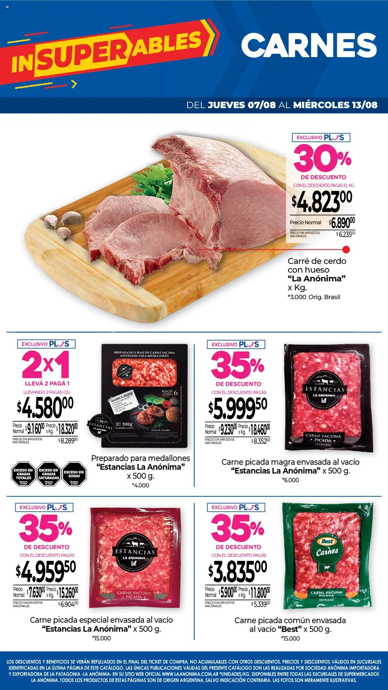 La Anonima catálogo │ válido desde el 07.08.2025 | Página: 3 | Productos: Cerdo