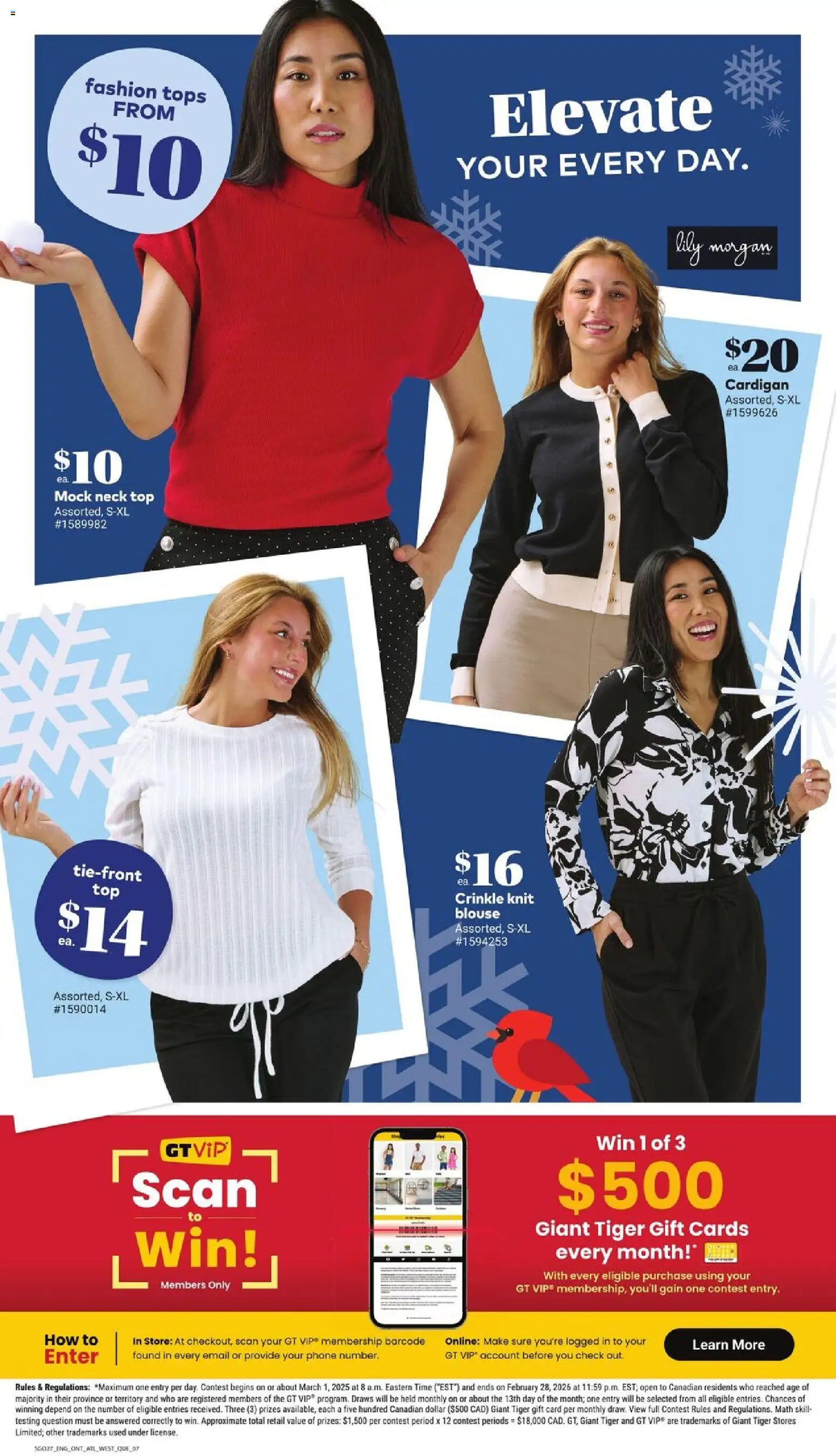 Giant Tiger flyer valid from 04.02.2026 | Page: 9 | Products: Cardigan, Phone, Blouse