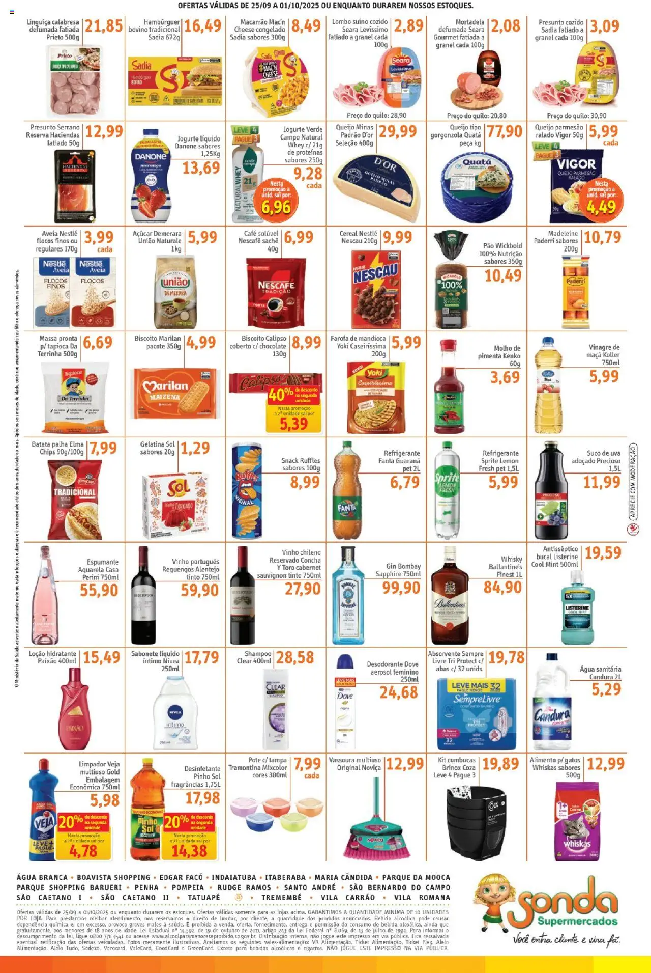 Sonda Folheto - válido de 25.09.2025 | Página: 2 | Produtos: Lombo, Macarrão, Batata palha, Água sanitária