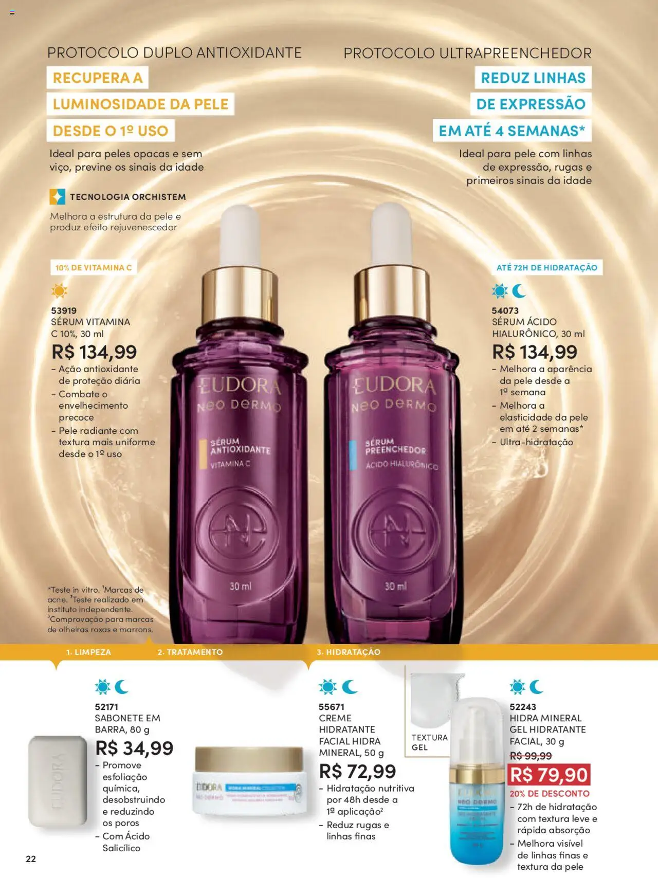 Eudora Folheto - válido de 08.09.2025 | Página: 22 | Produtos: Sérum, Creme, Sabonete, Vitamina c