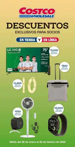 Vista previa de Costco catálogo, nuevo folleto de la tienda, válido en México a partir del 26.01.2026