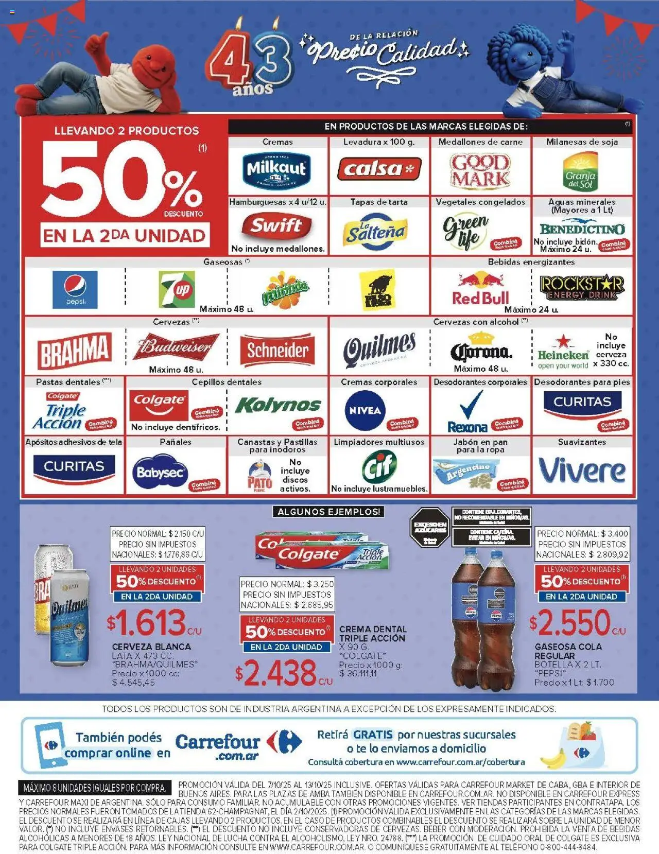 Carrefour ofertas │ válido desde el 07.10.2025 | Página: 39 | Productos: Botella, Jabón, Pañales, Crema