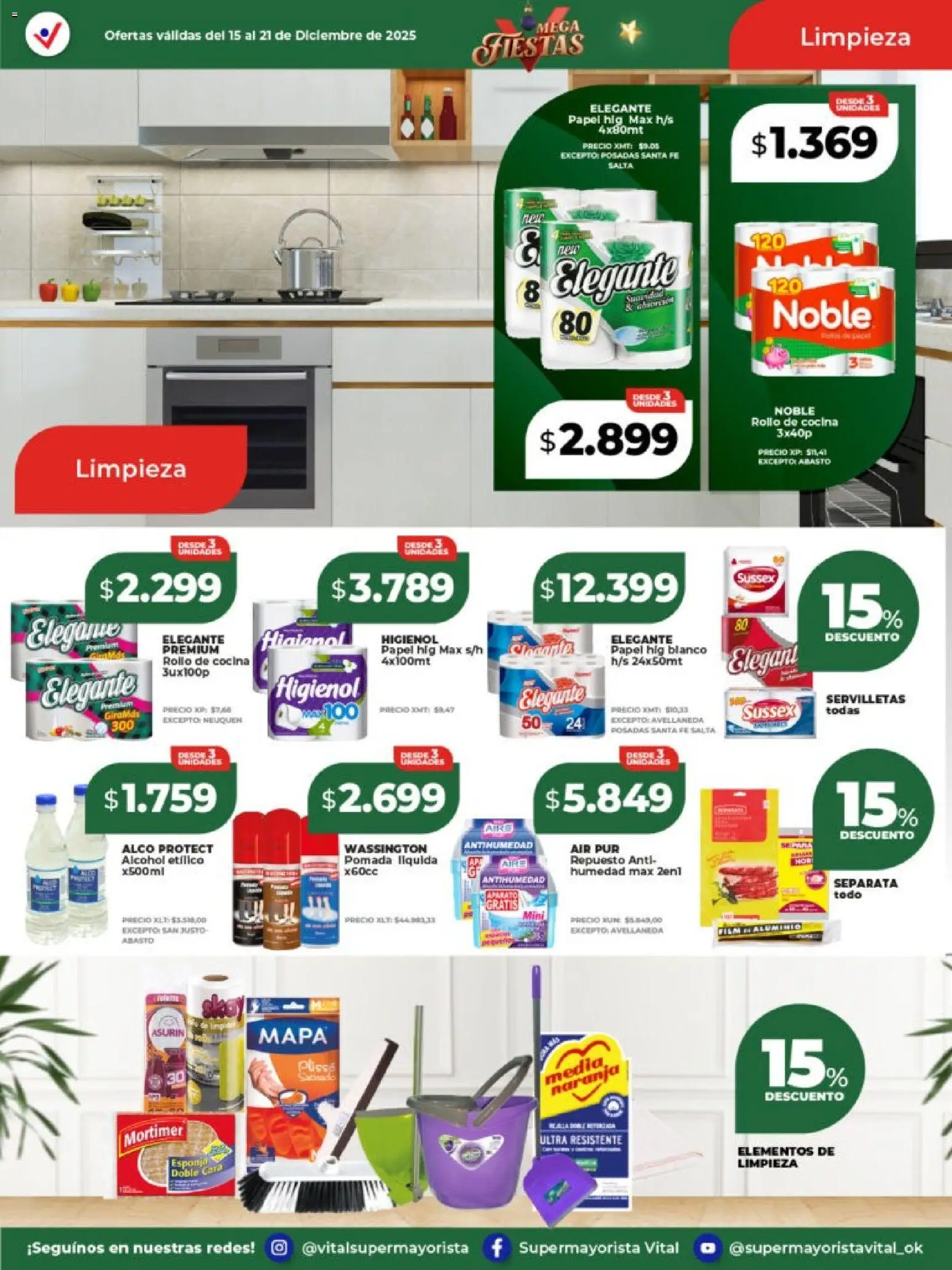 Vital - Ofertas │ válido desde el 15.12.2025 | Página: 10 | Productos: Pomada, Cocina, Servilletas, Esponja