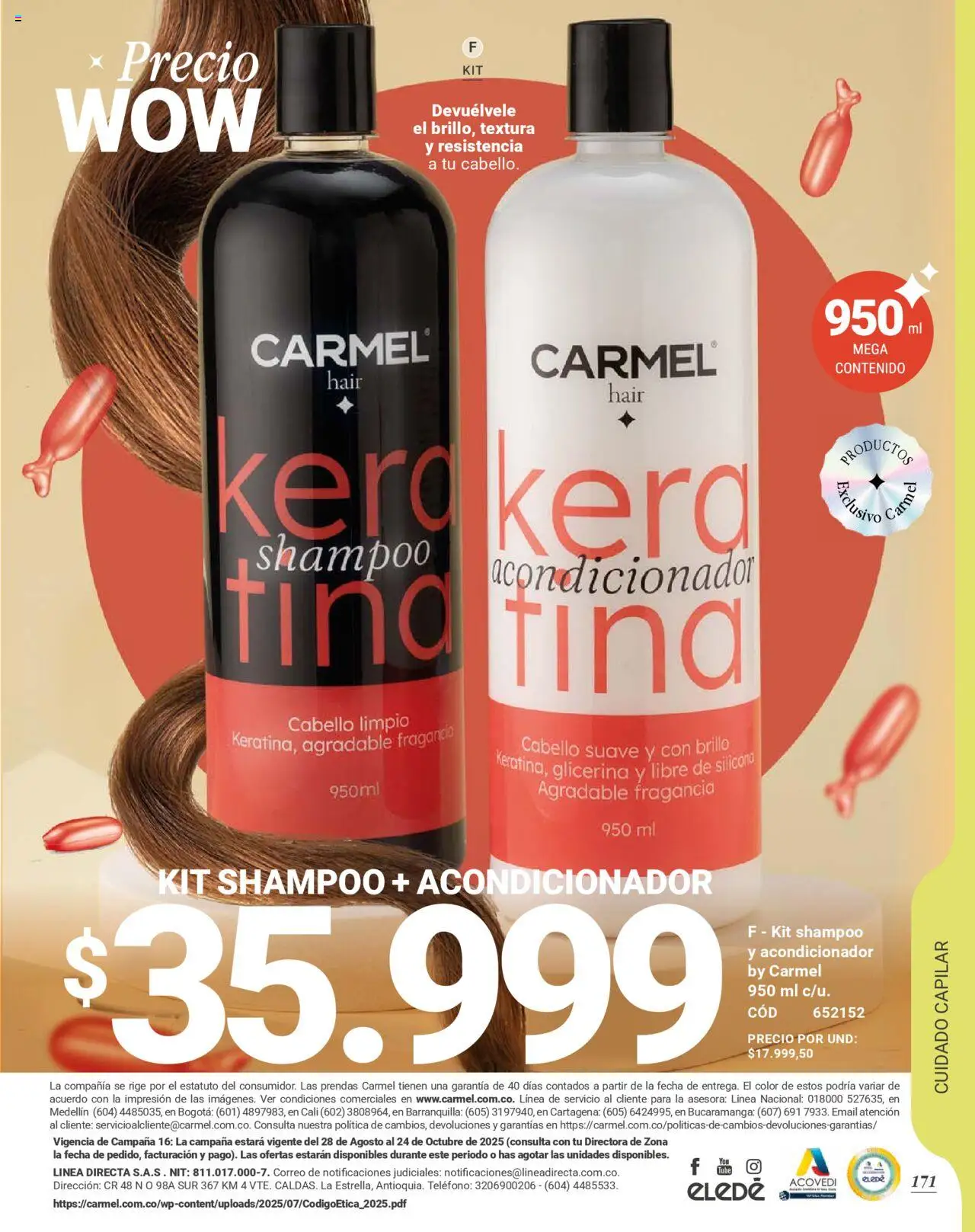 Carmel revista - valida desde el 08.09.2025 | Página: 173 | Productos: Teléfono, Brillo, Fragancia, Acondicionador