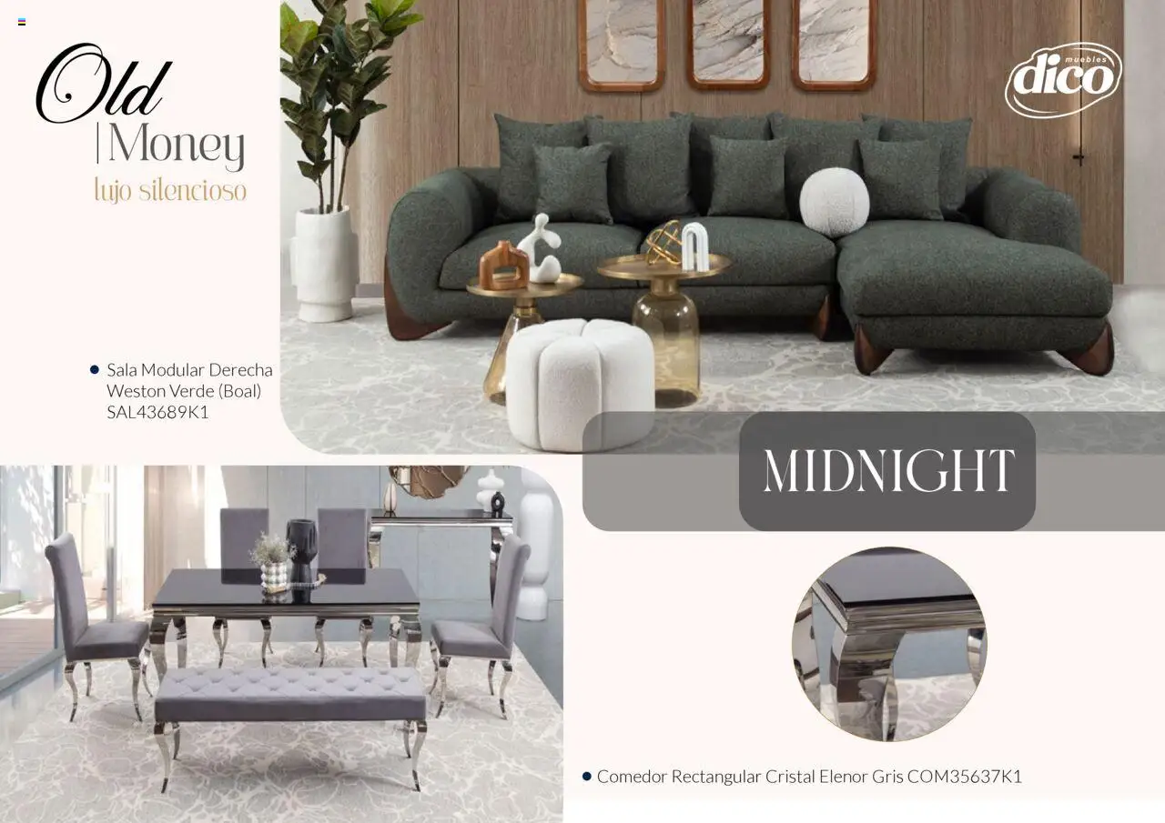 Nuevas ofertas de Muebles Dico válidas en toda la República Mexicana desde el 13.02.2025. ¡Encuentra las mejores ofertas en Muebles Dico catálogo Colección Old Money! | Página: 27 | Productos: Modular
