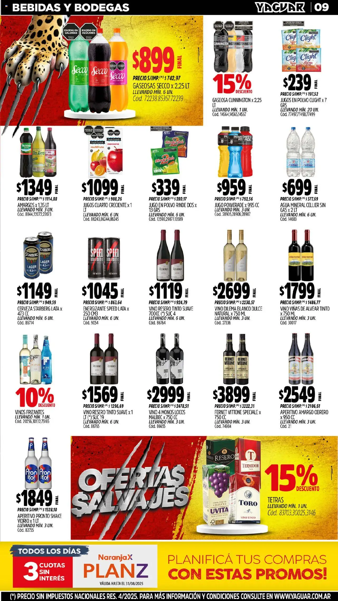 Yaguar - Maschwitz │ válido desde el 11.08.2025 | Página: 9 | Productos: Banco, Manzana, Agua, Cerveza