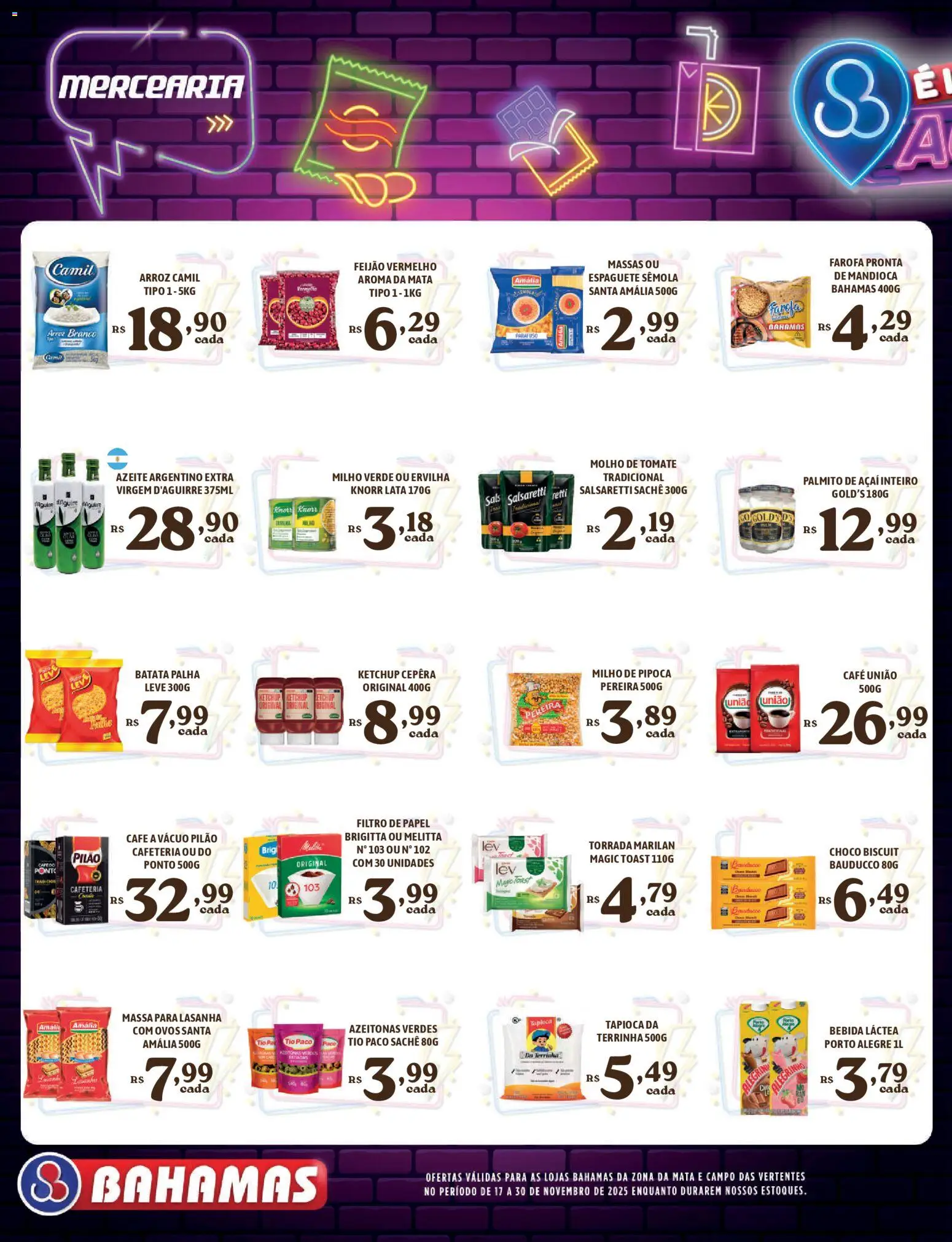 Bahamas Supermercados Folheto - válido de 17.11.2025 | Página: 2 | Produtos: Mandioca, Tapioca, Arroz, Batata palha