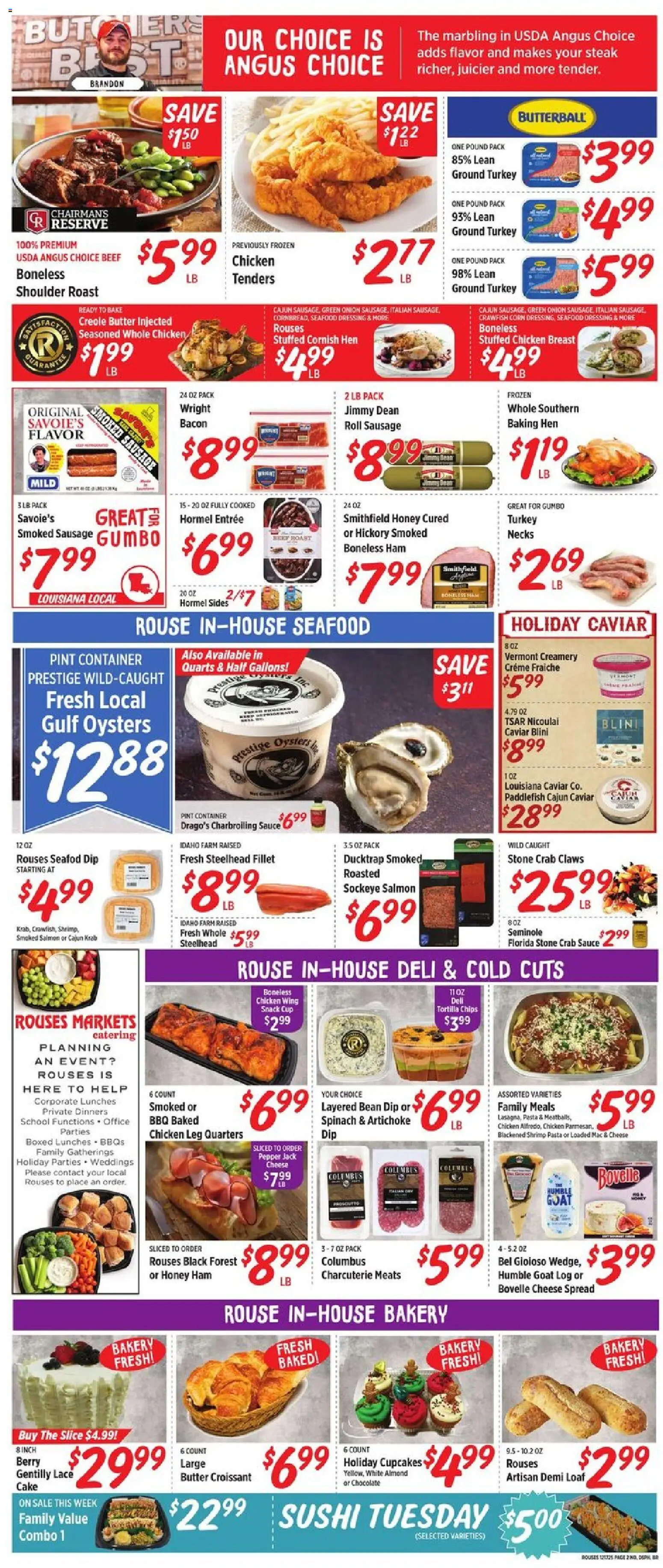 Rouses Weekly Ad - valid from 17.12.2025 | Page: 7 | Products: Bakery, Chocolate, Beef, Sauce