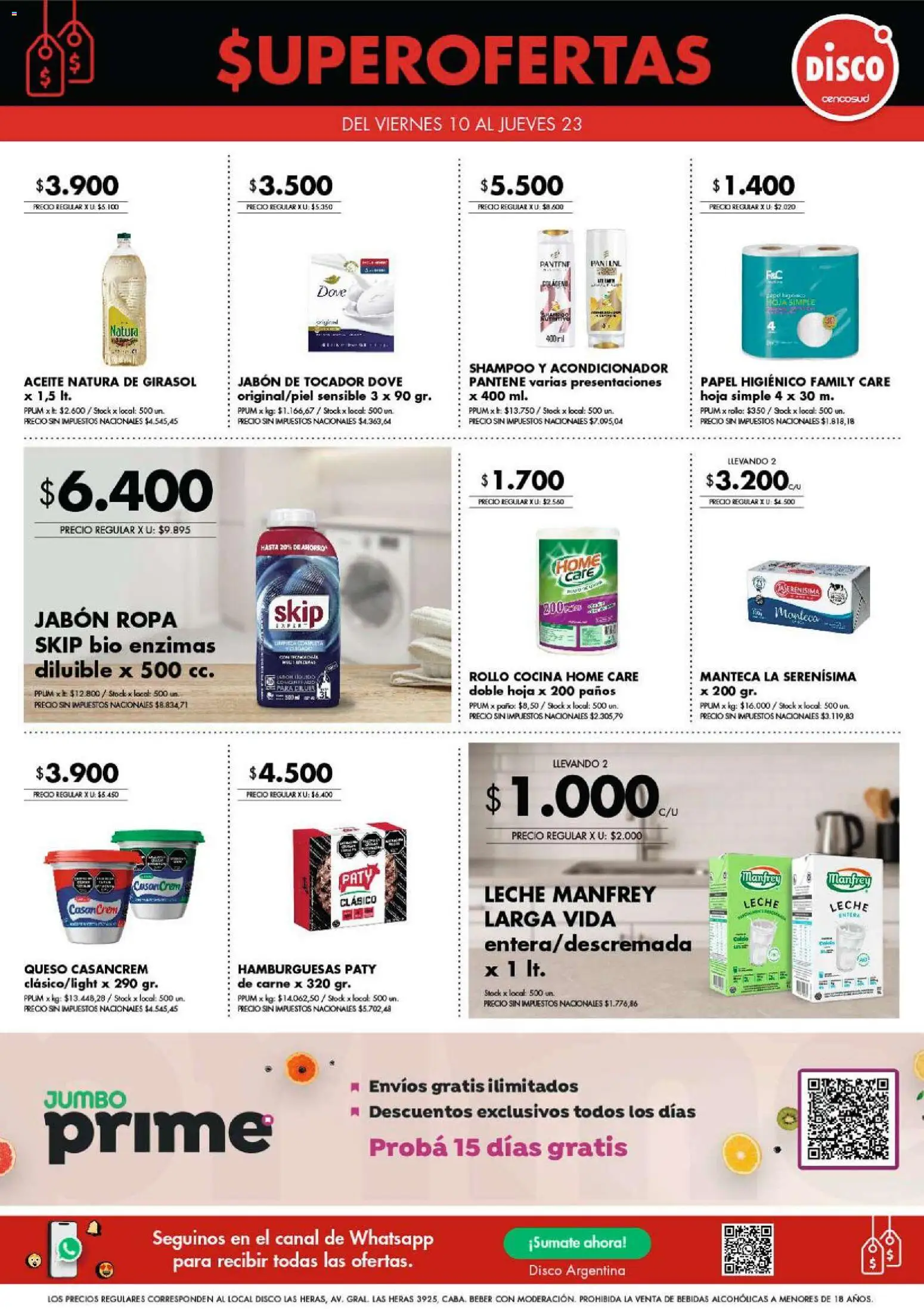 Disco - Especial Super Ofertas Costa Atlántica (Excluye Disco Pinamar │ válido desde el 17.10.2025 | Página: 2 | Productos: Disco, Acondicionador, Jabón, Leche