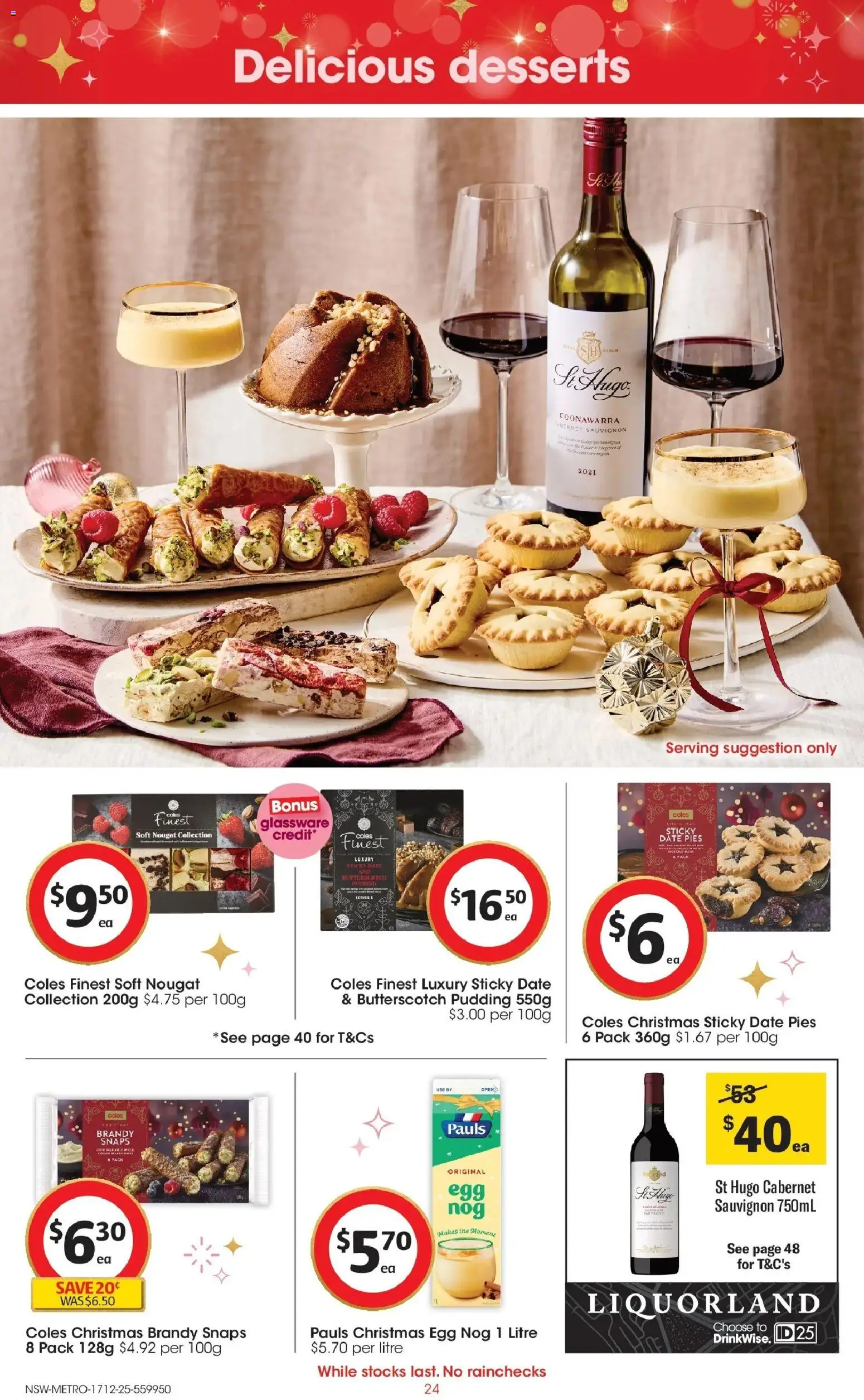 Coles catalogue - valid from 17.12.2025 | Page: 24 | Products: Glassware, Pudding, Date, Pies