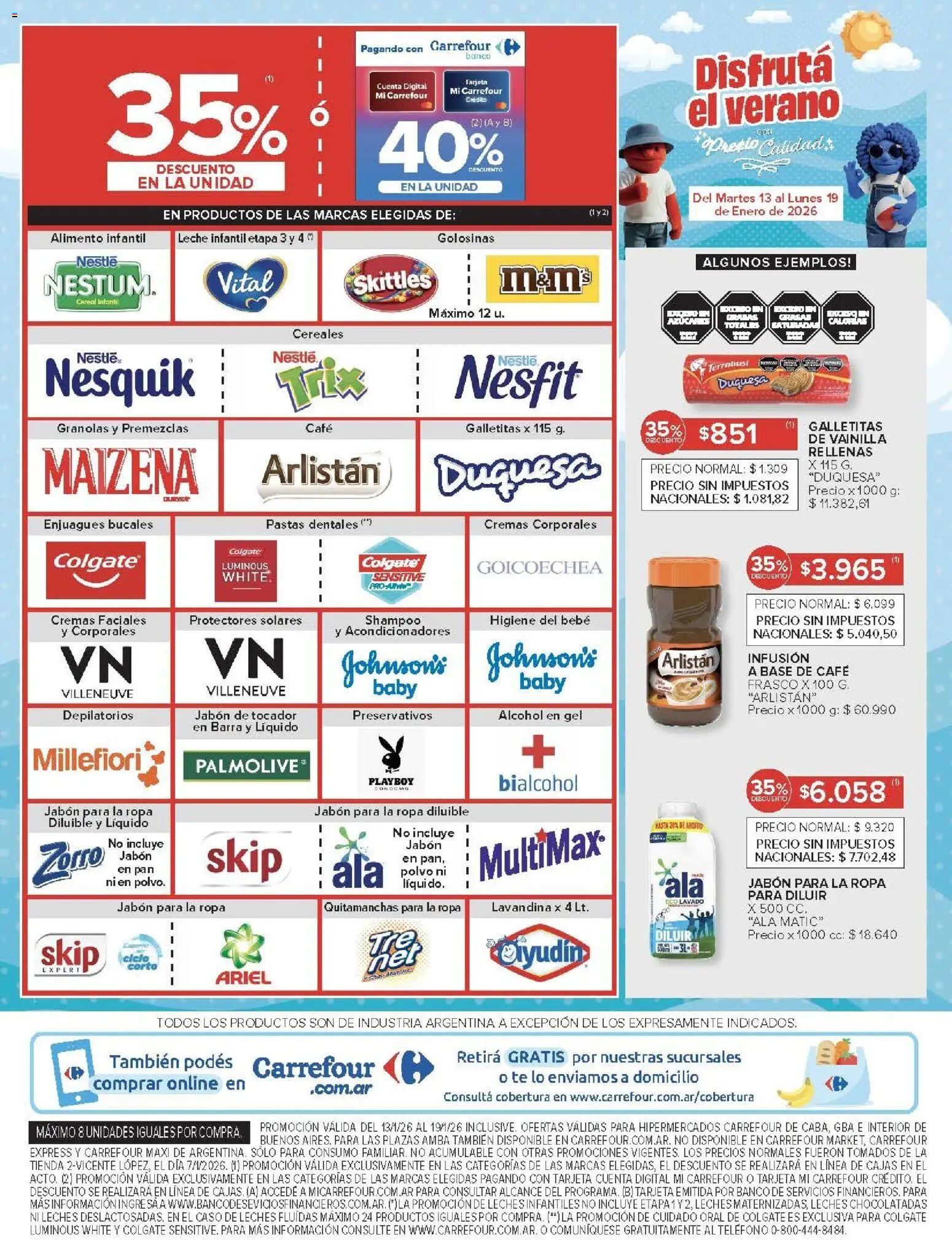 Carrefour ofertas │ válido desde el 13.01.2026 | Página: 10 | Productos: Banco, Polvo, Jabón, Golosinas