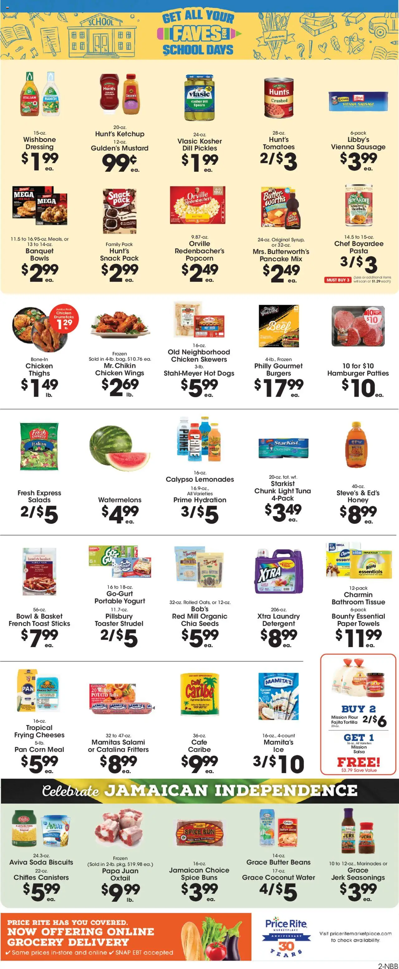 Price Rite Weekly Ad - valid from 01.08.2025 | Page: 2 | Products: Pan, Butter, Salami, Hot Dogs