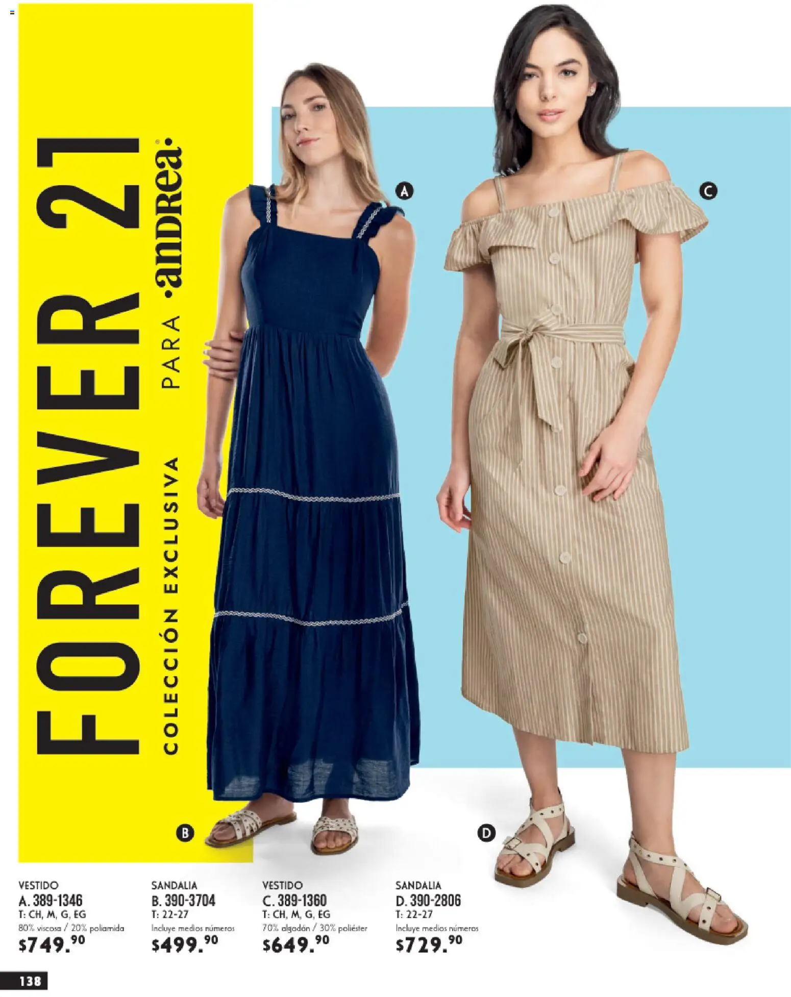 Nuevas ofertas de Andrea válidas en toda la República Mexicana desde el 25.01.2026. ¡Encuentra las mejores ofertas en Andrea catálogo Vestir! | Página: 138 | Productos: Algodón, Vestido