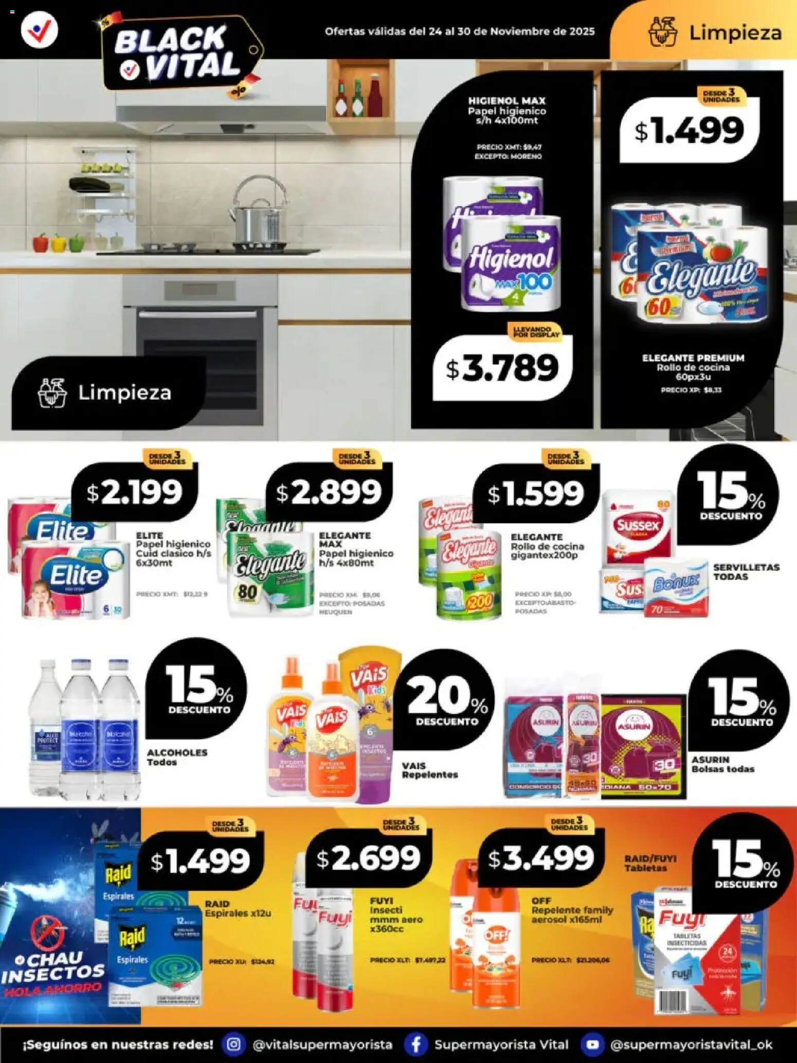 Vital - Ofertas - Santa Fe │ válido desde el 24.11.2025 | Página: 8 | Productos: Repelente, Papel higiénico, Cocina, Servilletas