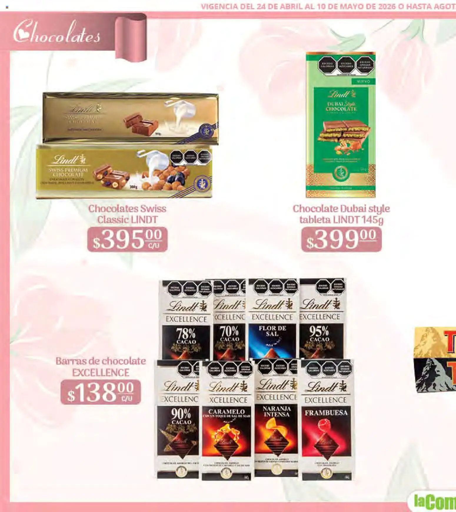 Nuevas ofertas de La Comer válidas en toda la República Mexicana desde el 24.04.2026. ¡Encuentra las mejores ofertas en La Comer folleto Mamá es lo más importante! | Página: 8 | Productos: Chocolate, Res, Cacao, Tableta