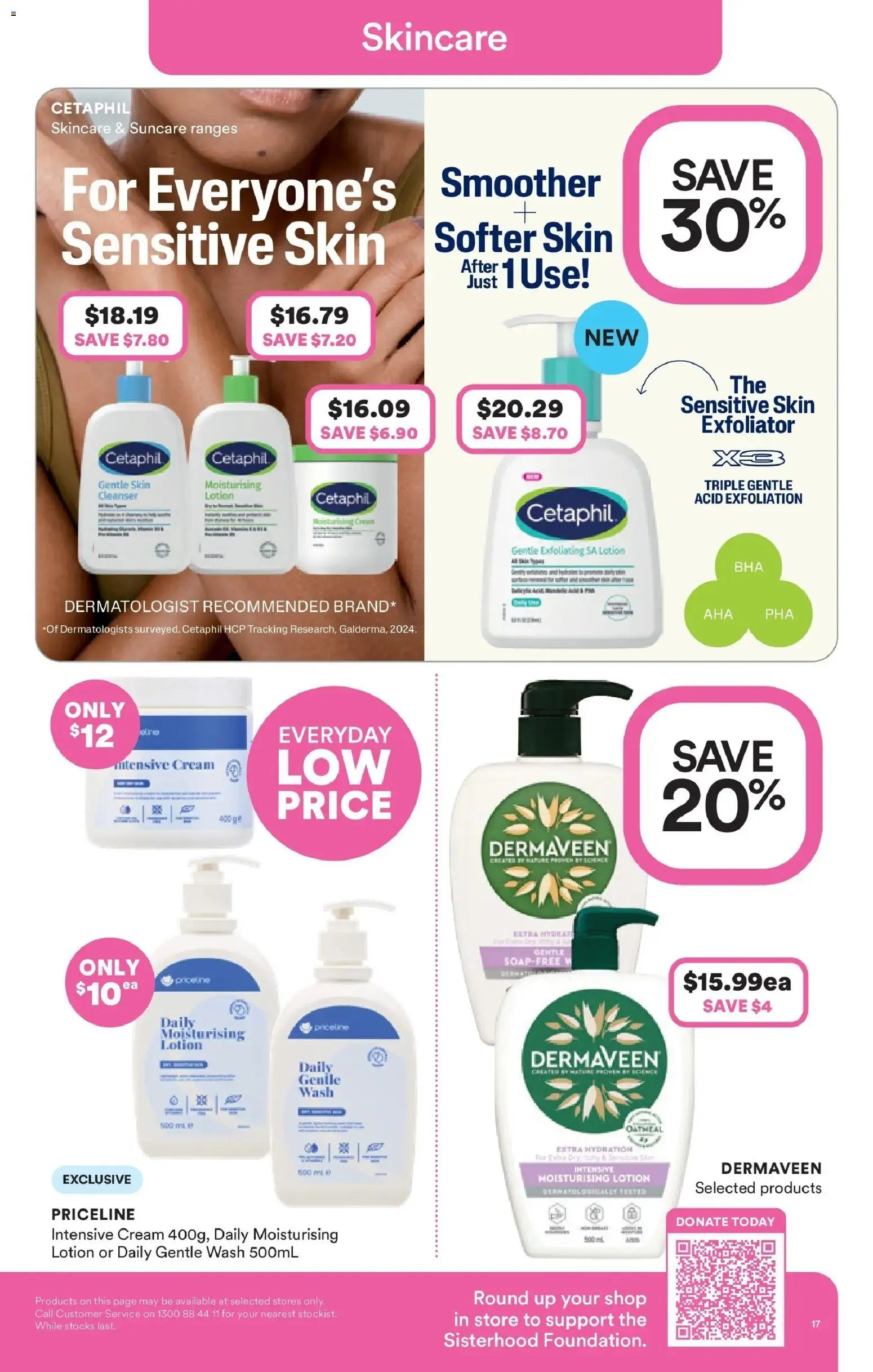 Priceline Pharmacy catalogue - valid from 22.01.2026 | Page: 17 | Products: Lotion, Cream, Exfoliator, Sensitive skin