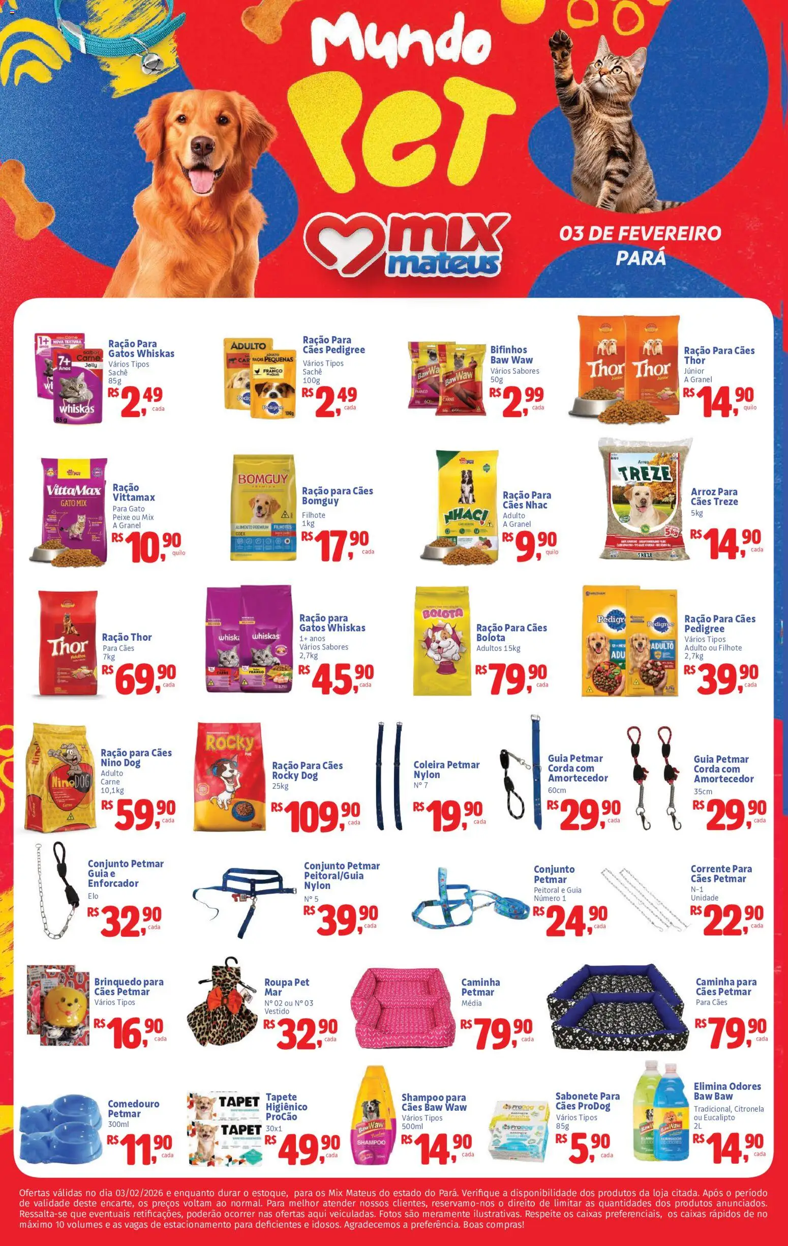 Mateus Folheto - válido de 03.02.2026 | Página: 1 | Produtos: Corda, Arroz, Peitoral, Vestido