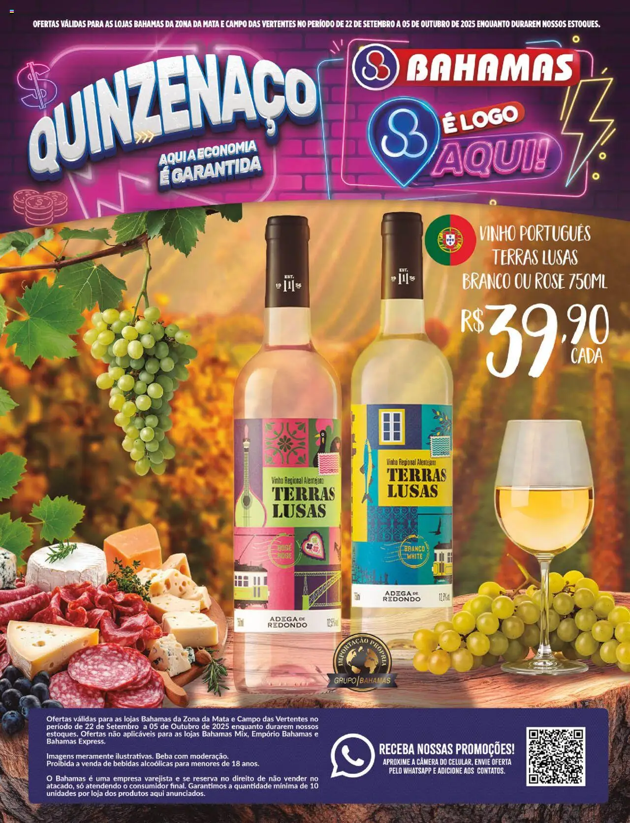 Bahamas Supermercados Folheto - válido de 22.09.2025 | Página: 1 | Produtos: Vinho, Câmera