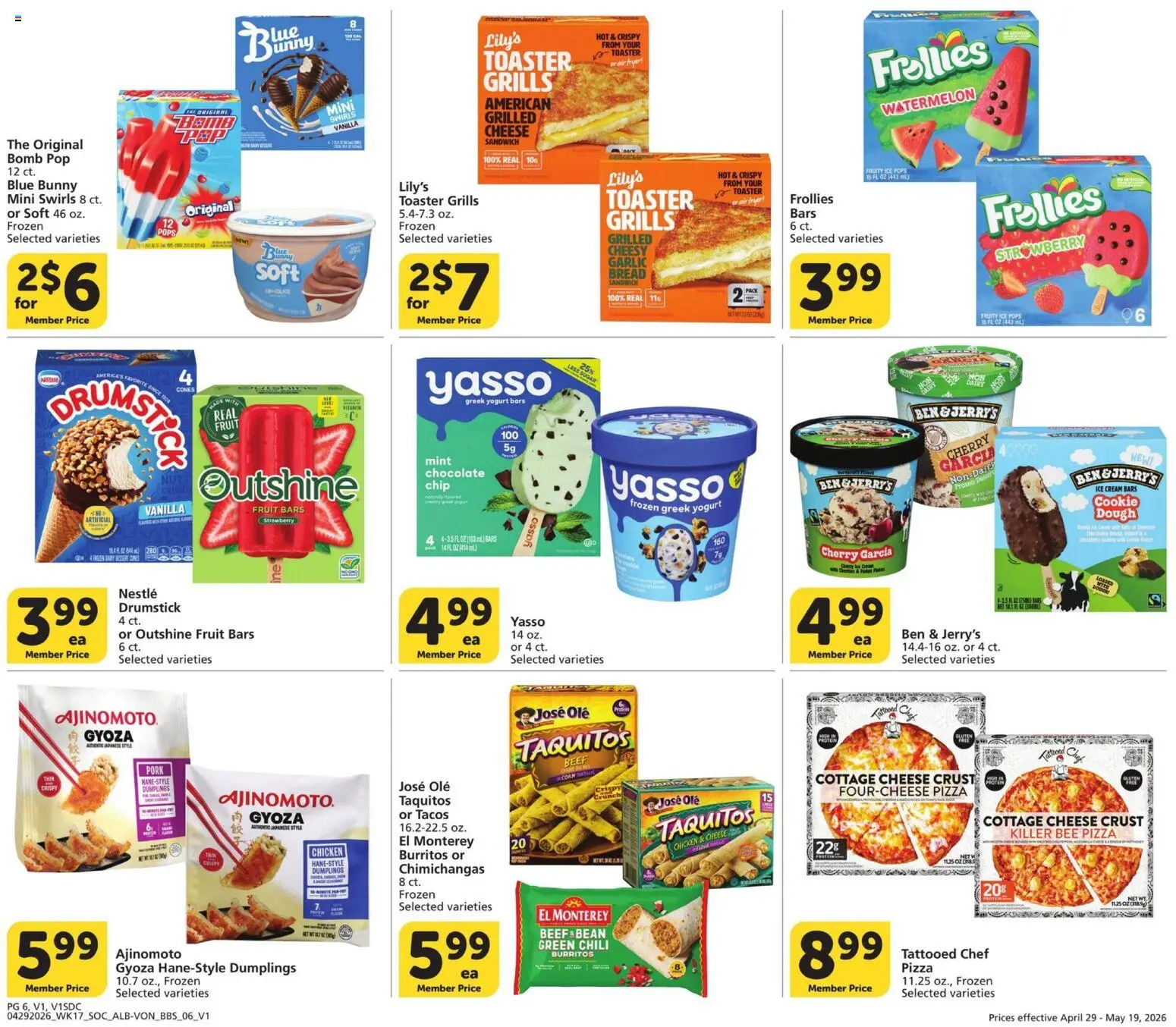 Vons Big Book of Savings - valid from 29.04.2026 | Page: 6 | Products: Toaster, Bread, Chocolate, Pizza
