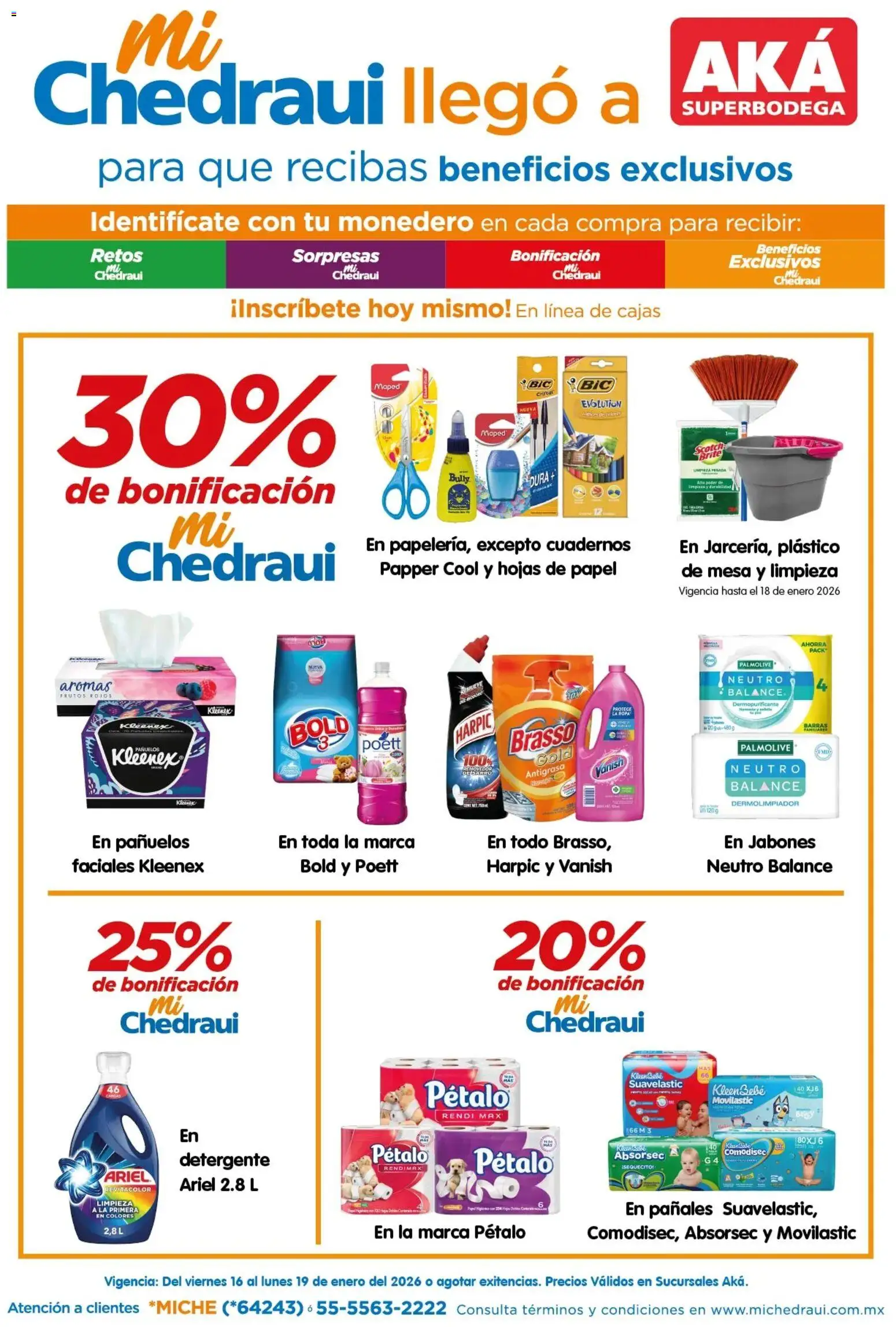 Nuevas ofertas de Arteli válidas en toda la República Mexicana desde el 16.01.2026. ¡Encuentra las mejores ofertas en Arteli folleto Bonificación Aká! | Página: 1 | Productos: Detergente, Monedero, Pañales, Ropa