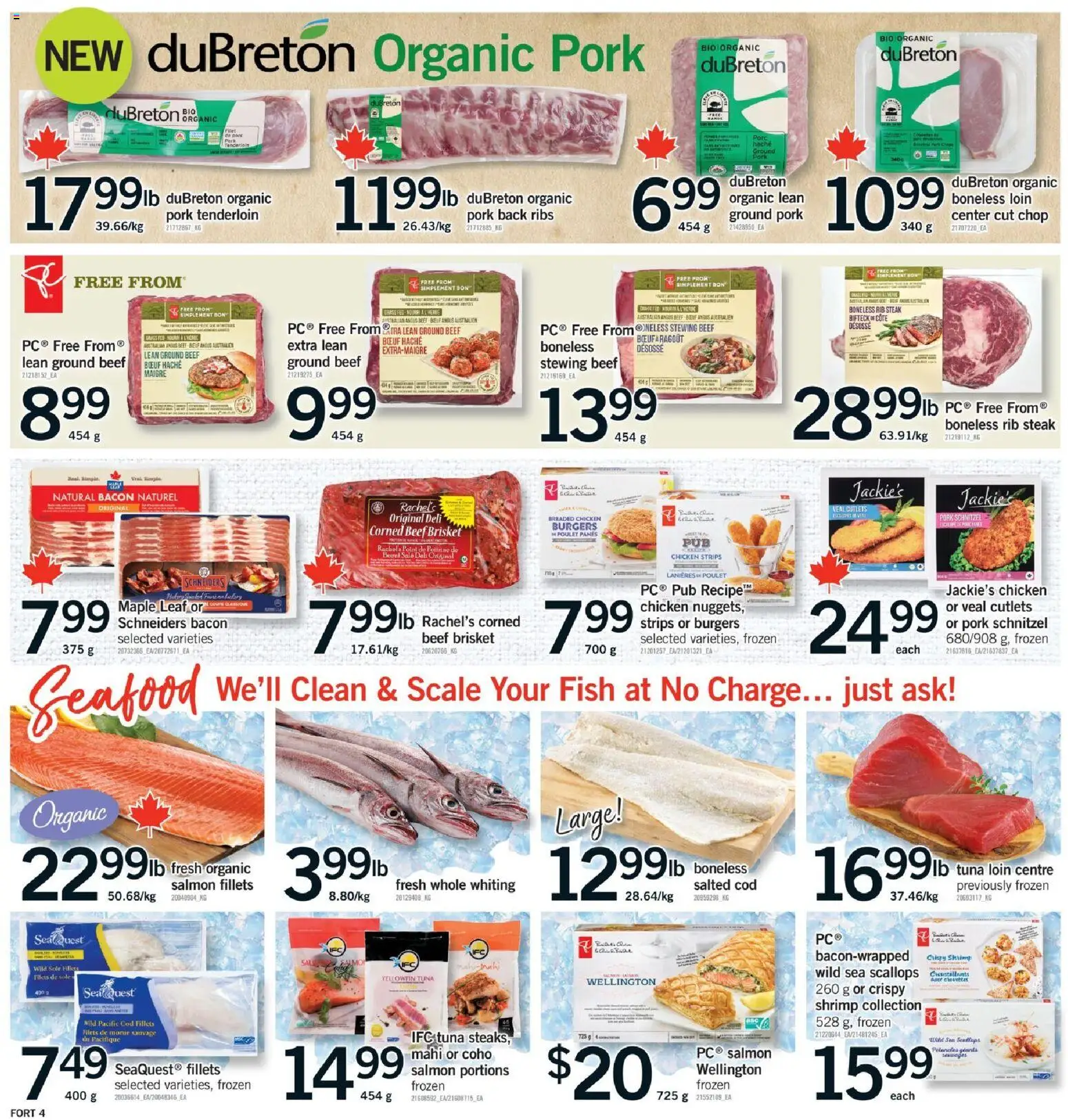 Fortinos flyer valid from 20.11.2025 | Page: 5 | Products: Fish, Beef, Chicken, Pork