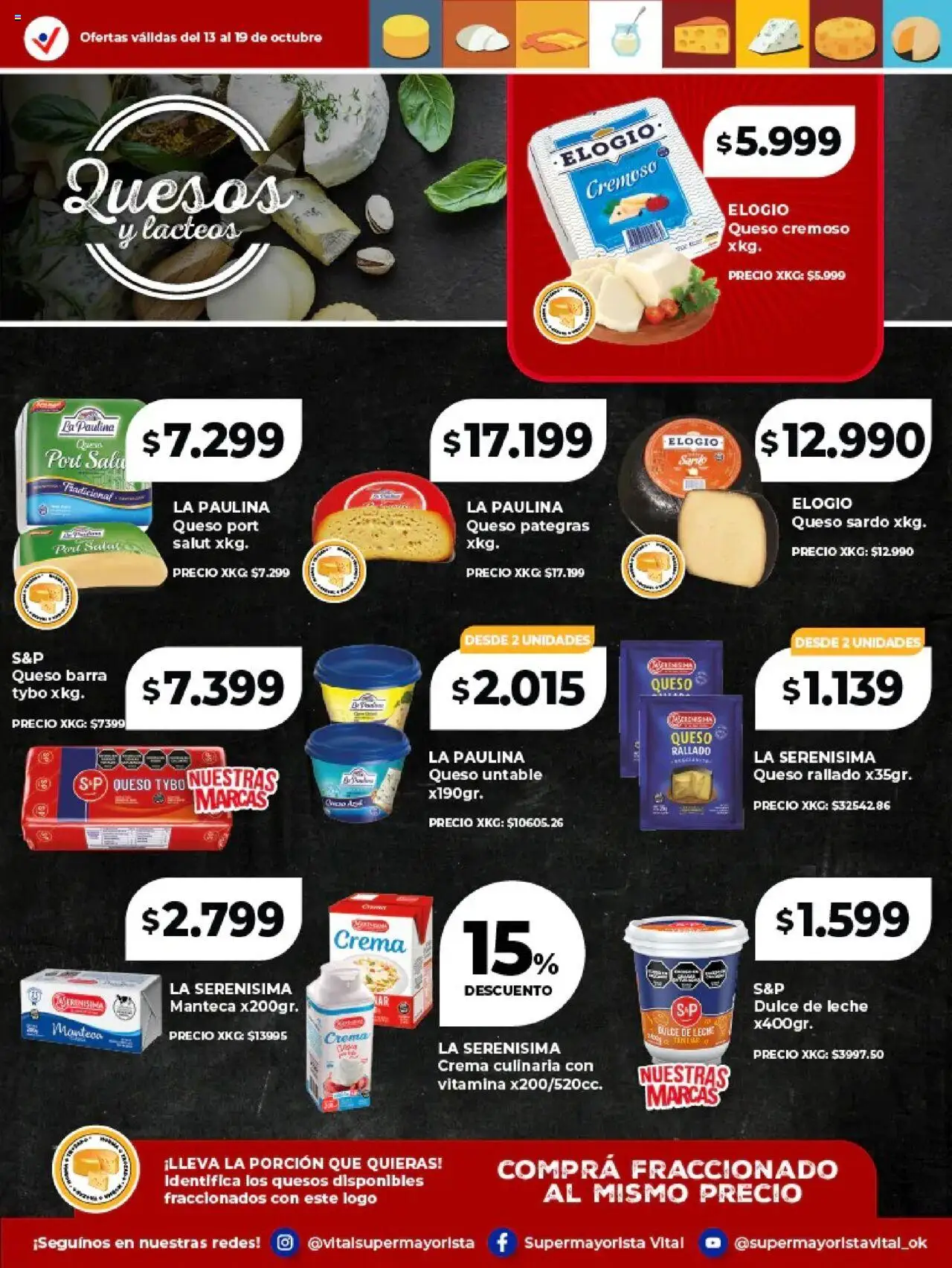 Vital - Especial de frescos - Abasto │ válido desde el 13.10.2025 | Página: 5 | Productos: Dulce de leche, Leche, Manteca, Crema